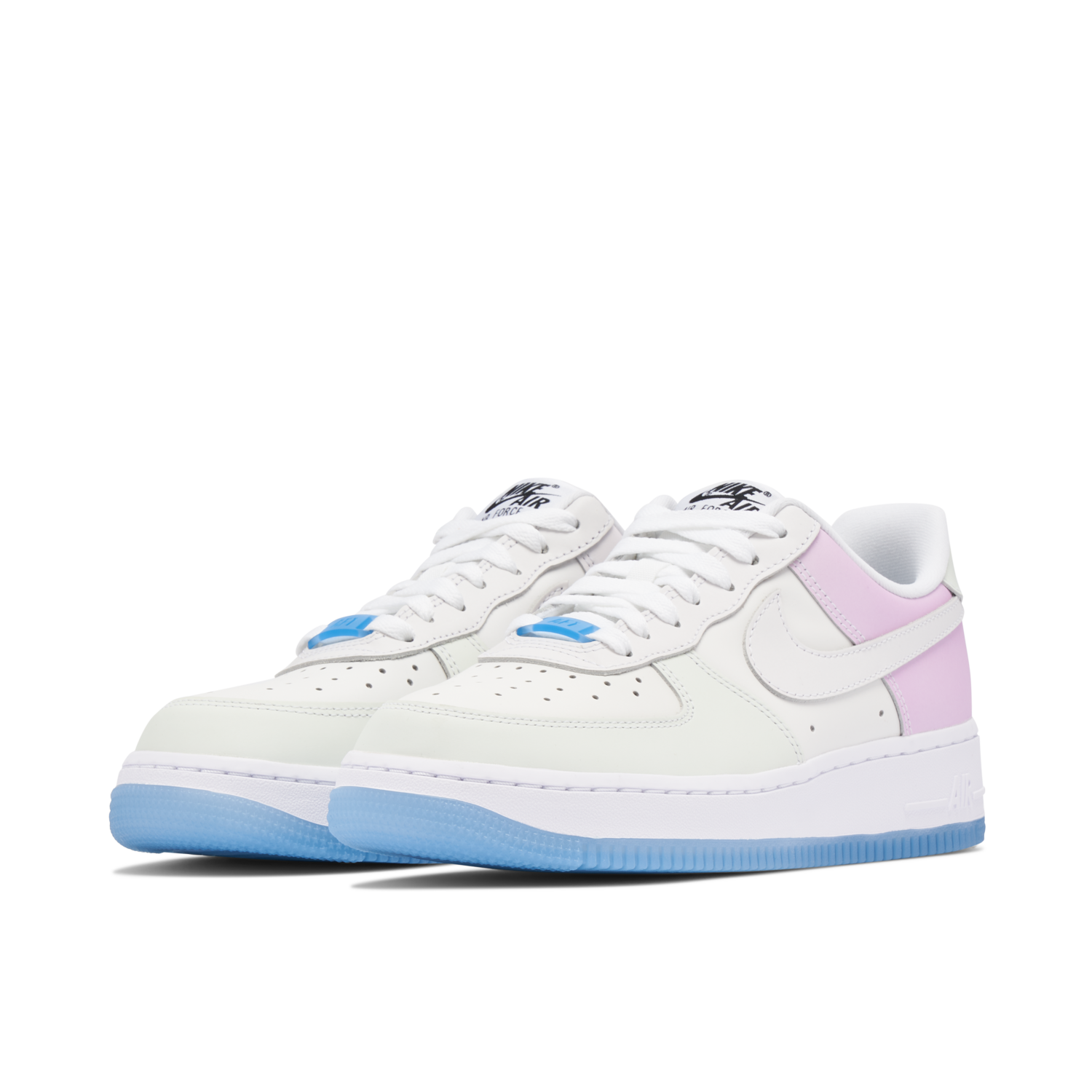 Air Force 1 Low UV Reactive Swoosh White Blue Pink Womens DA8301-100 Mattress Sneaker Store