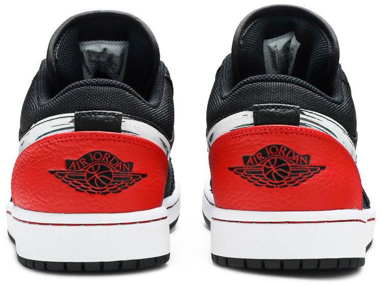 Air Jordan 1 Low Brushstroke Swoosh ‘Black Red’ DA4659-001 Mattress Sneaker Store