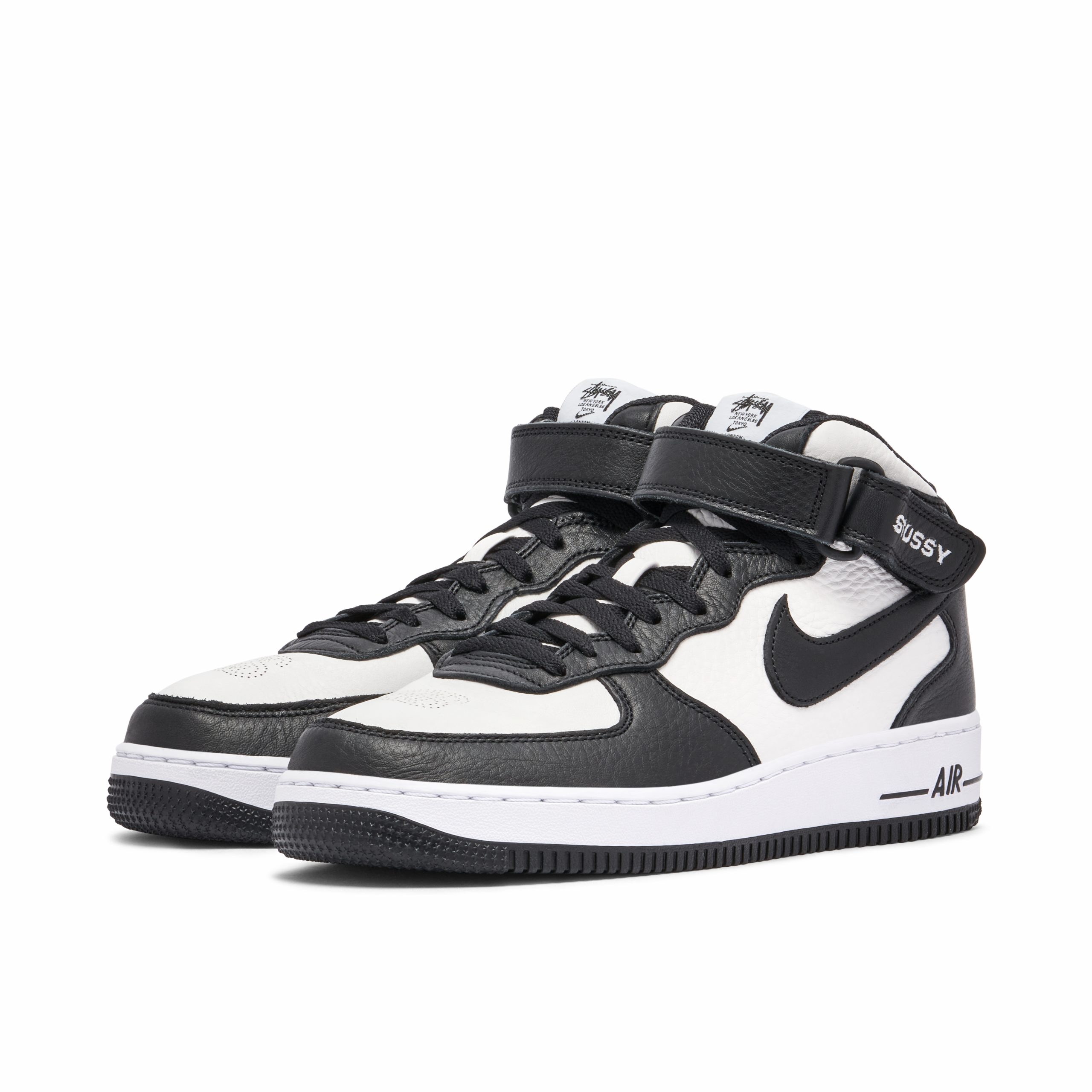 Stussy x Nike Air Force 1 Mid Black White DJ7840-002 Mattress Sneaker Store