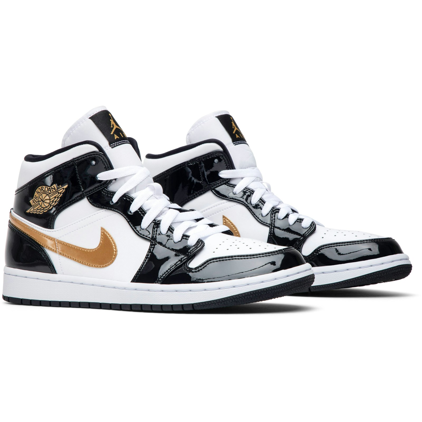 Air Jordan 1 Mid Patent ‘Black Gold’ 852542-007 Domahi store