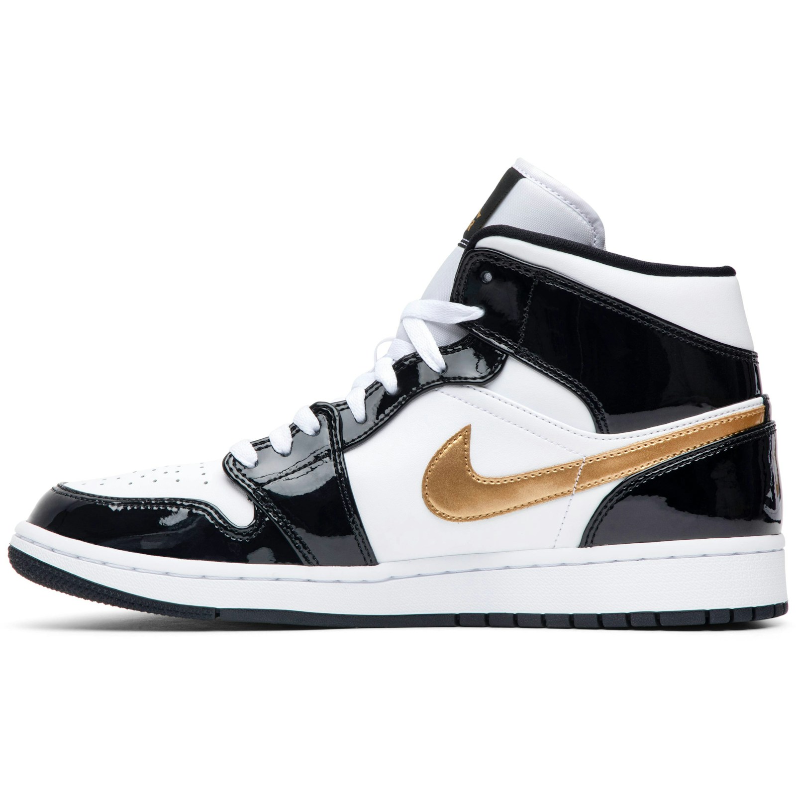 Air Jordan 1 Mid Patent ‘Black Gold’ 852542-007 Domahi store