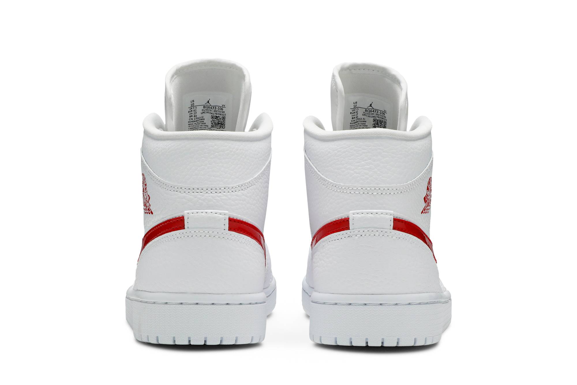Air Jordan 1 Mid ‘White University Red’ BQ6472-106 Domahi store