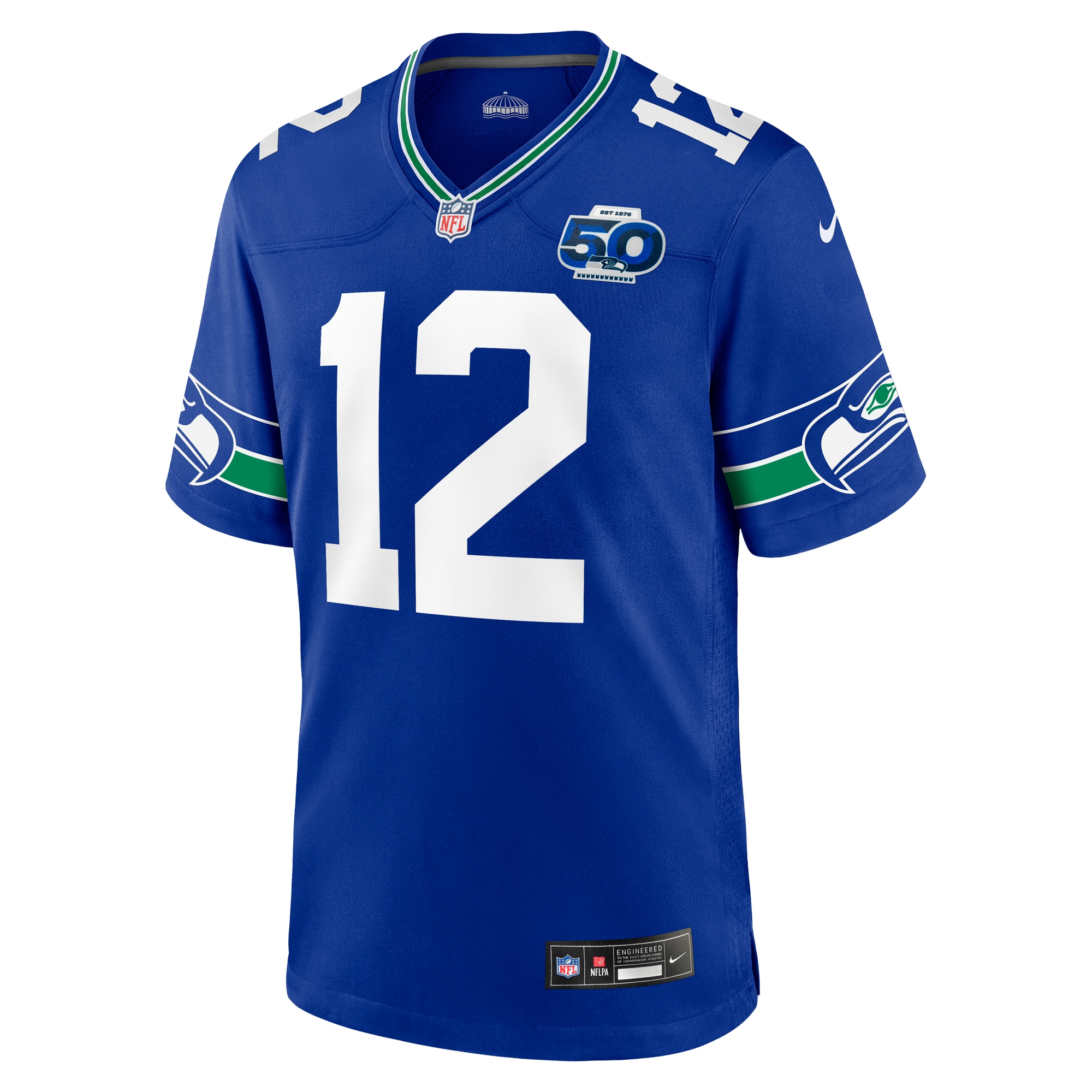 12s Seattle Seahawks Nike Alternate 50th Season Game Jersey – Royal Clowdercats