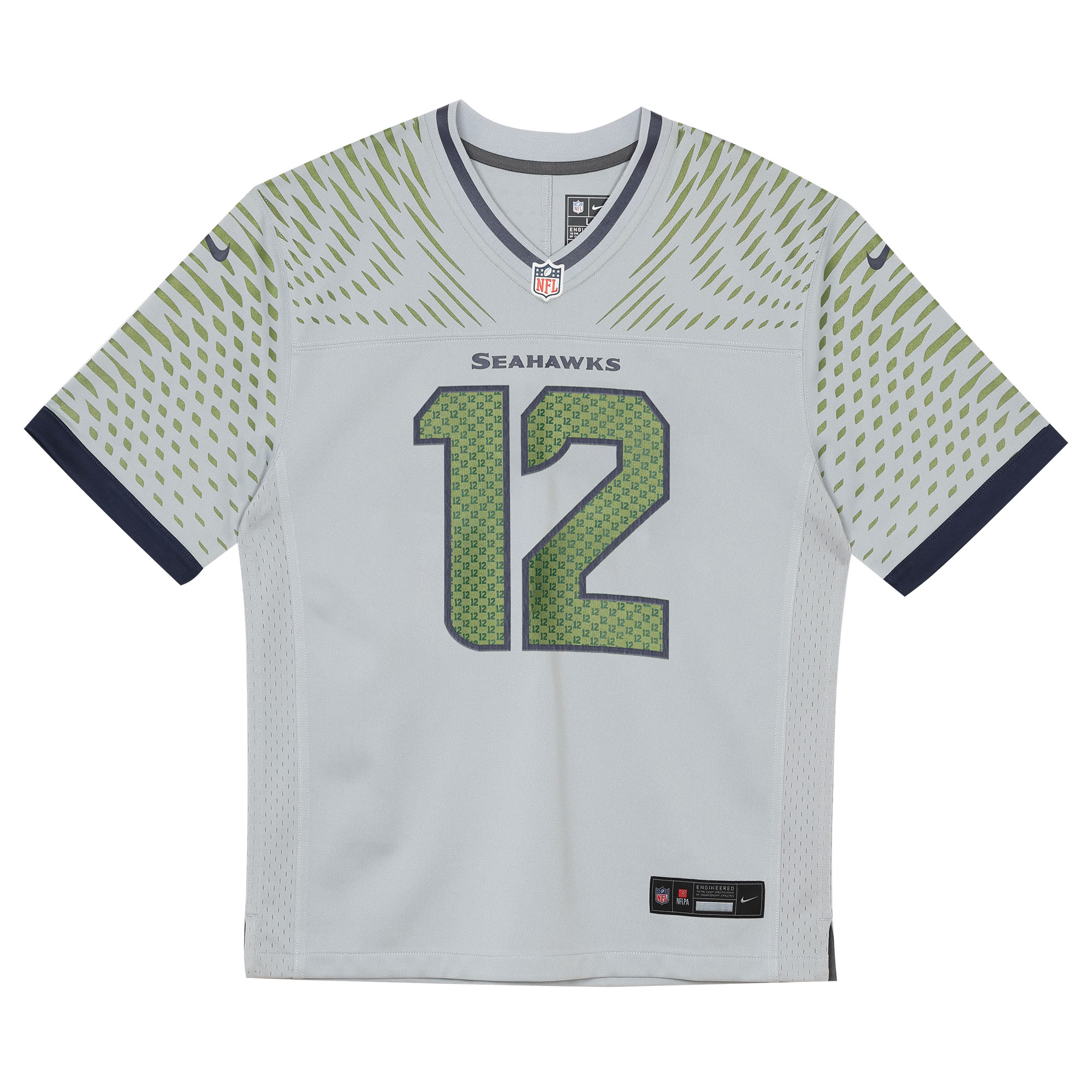 12s Seattle Seahawks Nike Preschool 2025 Rivalries Collection Game Jersey – Wolf Gray Clowdercats