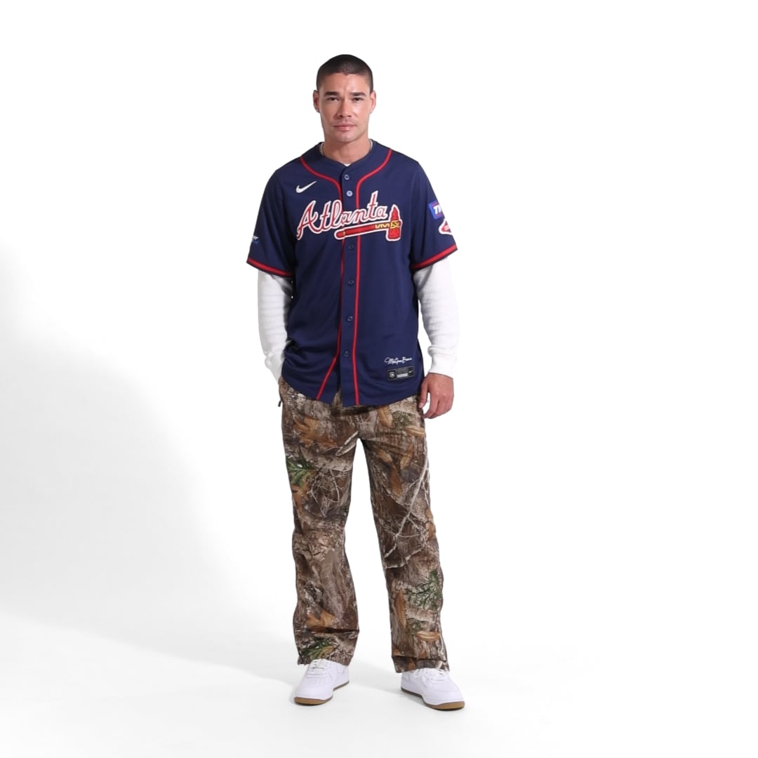 #25 Atlanta Braves Nike 2025 MLB Speedway Classic Alternate Limited Jersey – Navy