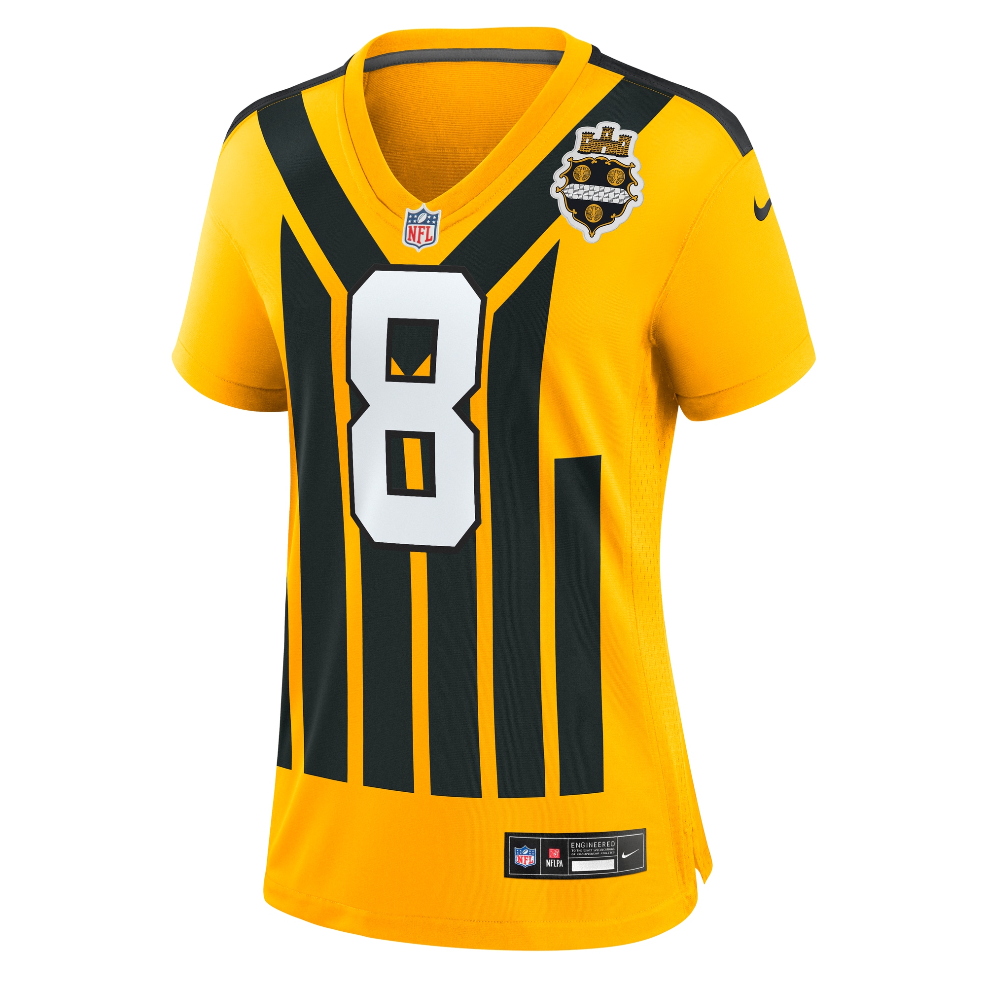 Aaron Rodgers Pittsburgh Steelers Nike Women’s Alternate 1933 Throwback Game Jersey – Gold Clowdercats
