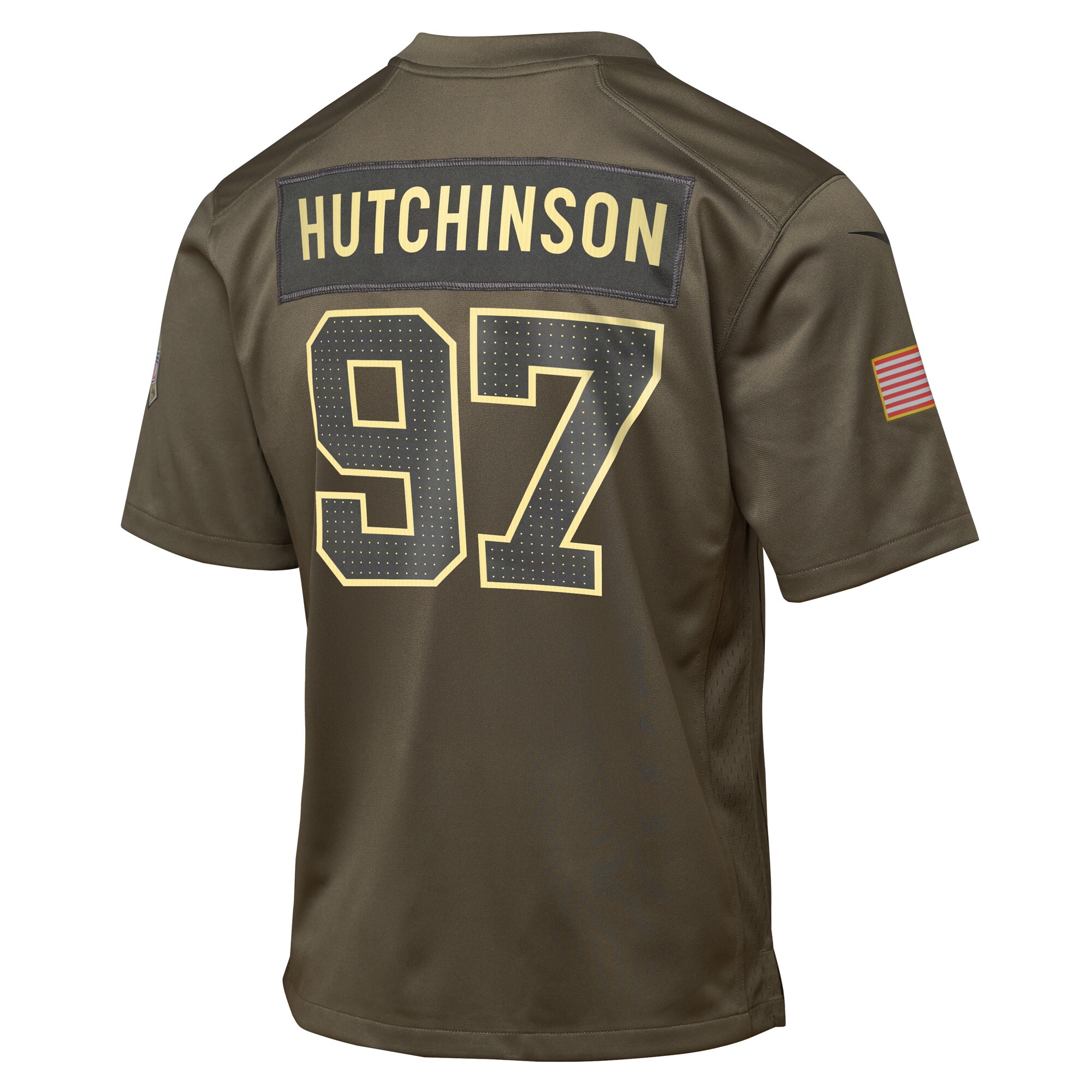 Aidan Hutchinson Detroit Lions Nike Youth 2025 Salute to Service Game Jersey – Olive Clowdercats