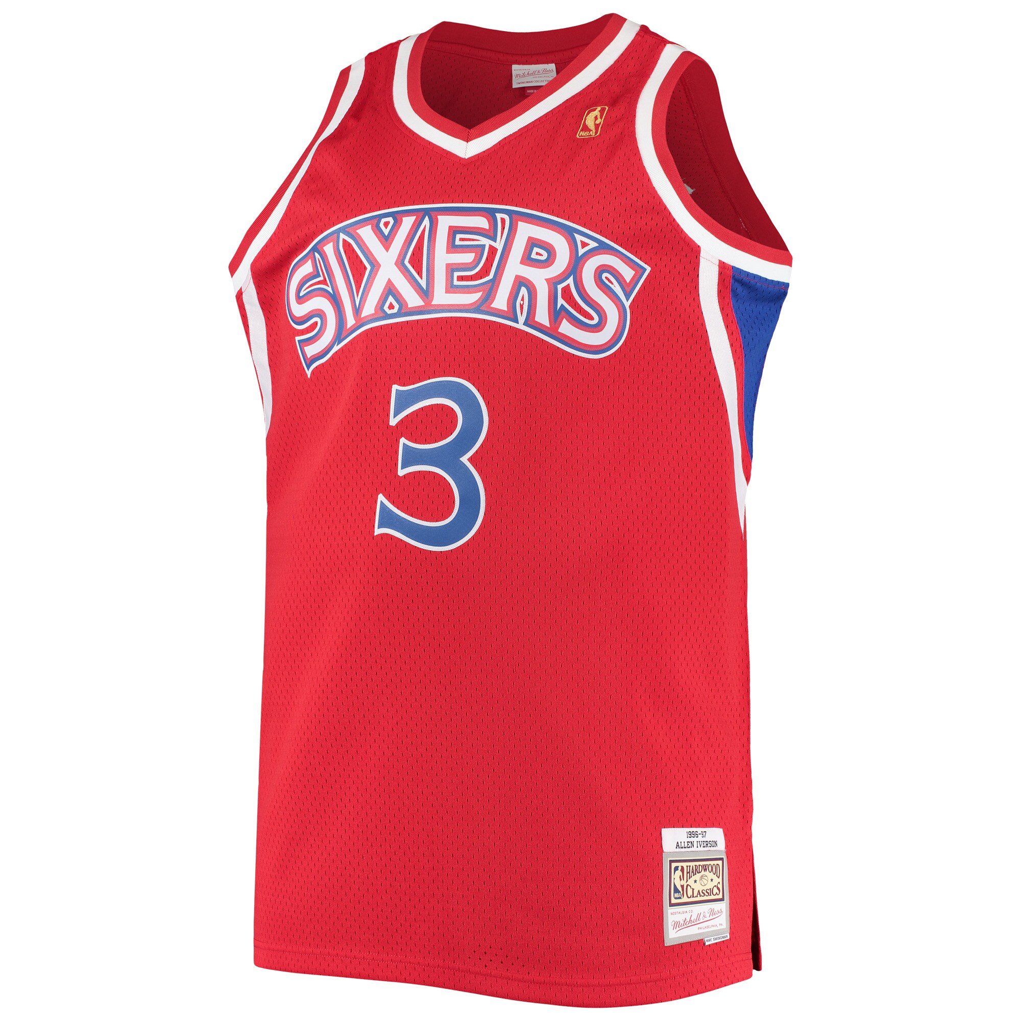 Allen Iverson Philadelphia 76ers Mitchell & Ness 1996/97 Big & Tall Hardwood Classics Swingman Jersey – Red Clowdercats