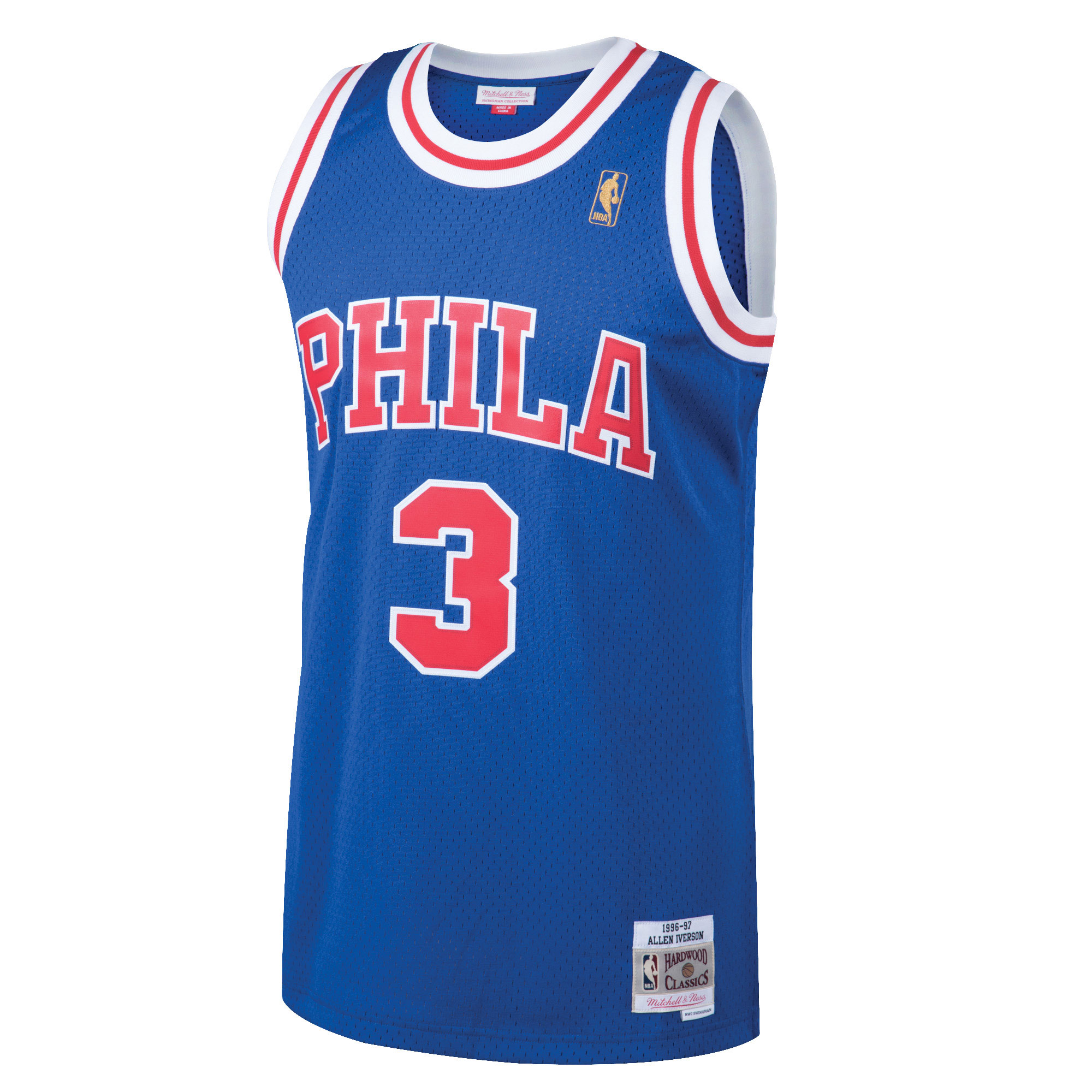 Allen Iverson Philadelphia 76ers Mitchell & Ness 1996/97 Hardwood Classics Swingman Jersey – Royal Clowdercats