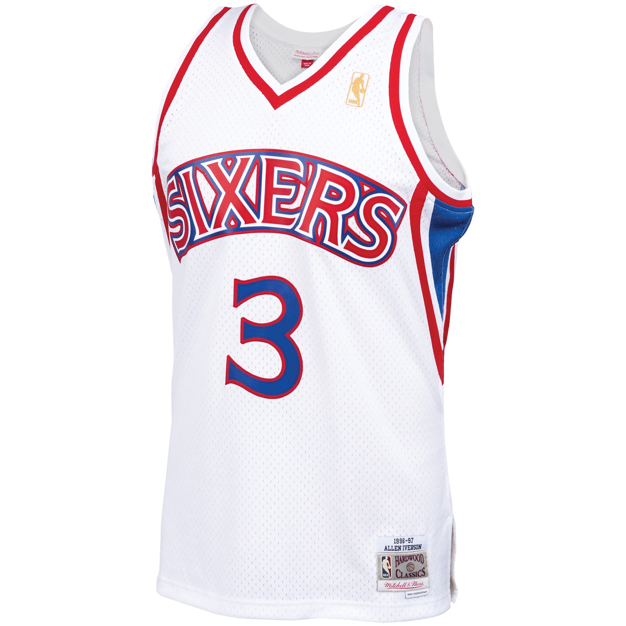 Allen Iverson Philadelphia 76ers Mitchell & Ness 1996/97 Hardwood Classics Swingman Jersey – White Clowdercats