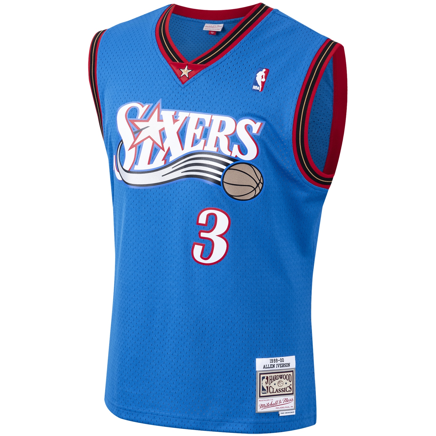 Allen Iverson Philadelphia 76ers Mitchell & Ness 1999/2000 Hardwood Classics Swingman Jersey – Royal Clowdercats