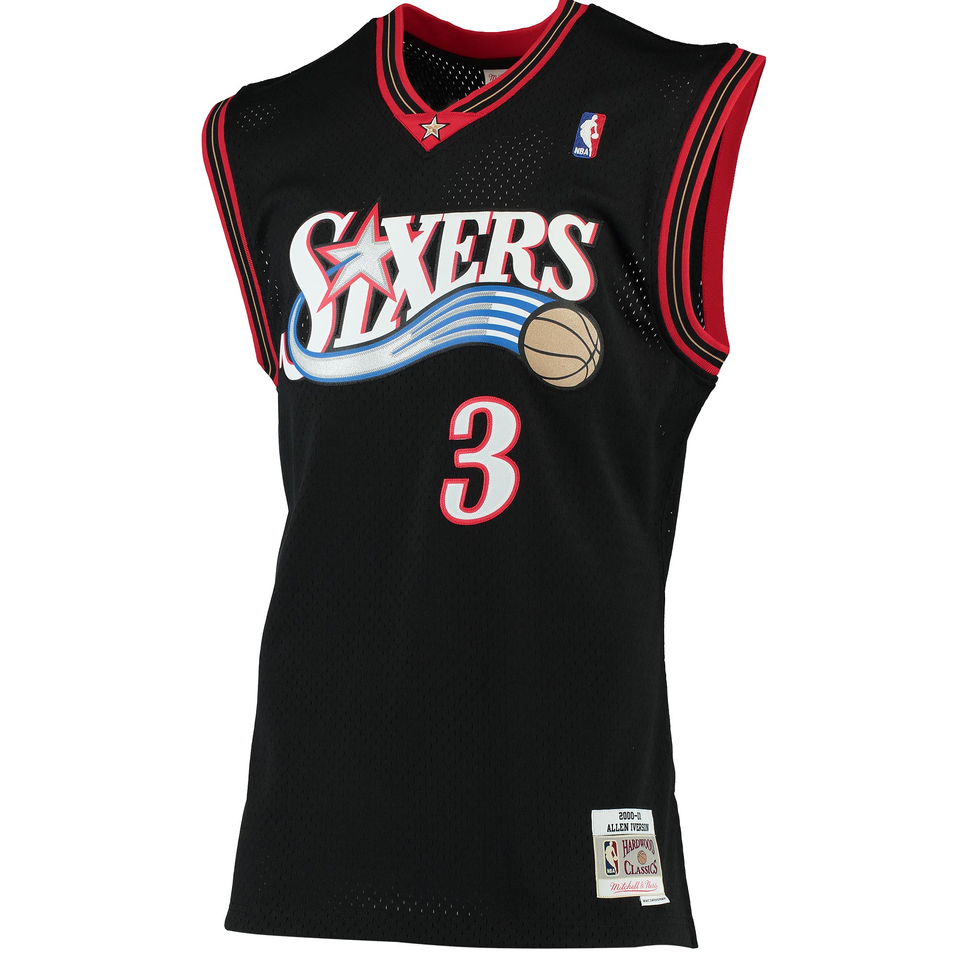 Allen Iverson Philadelphia 76ers Mitchell & Ness 2000/01 Hardwood Classics Swingman Jersey – Black Clowdercats