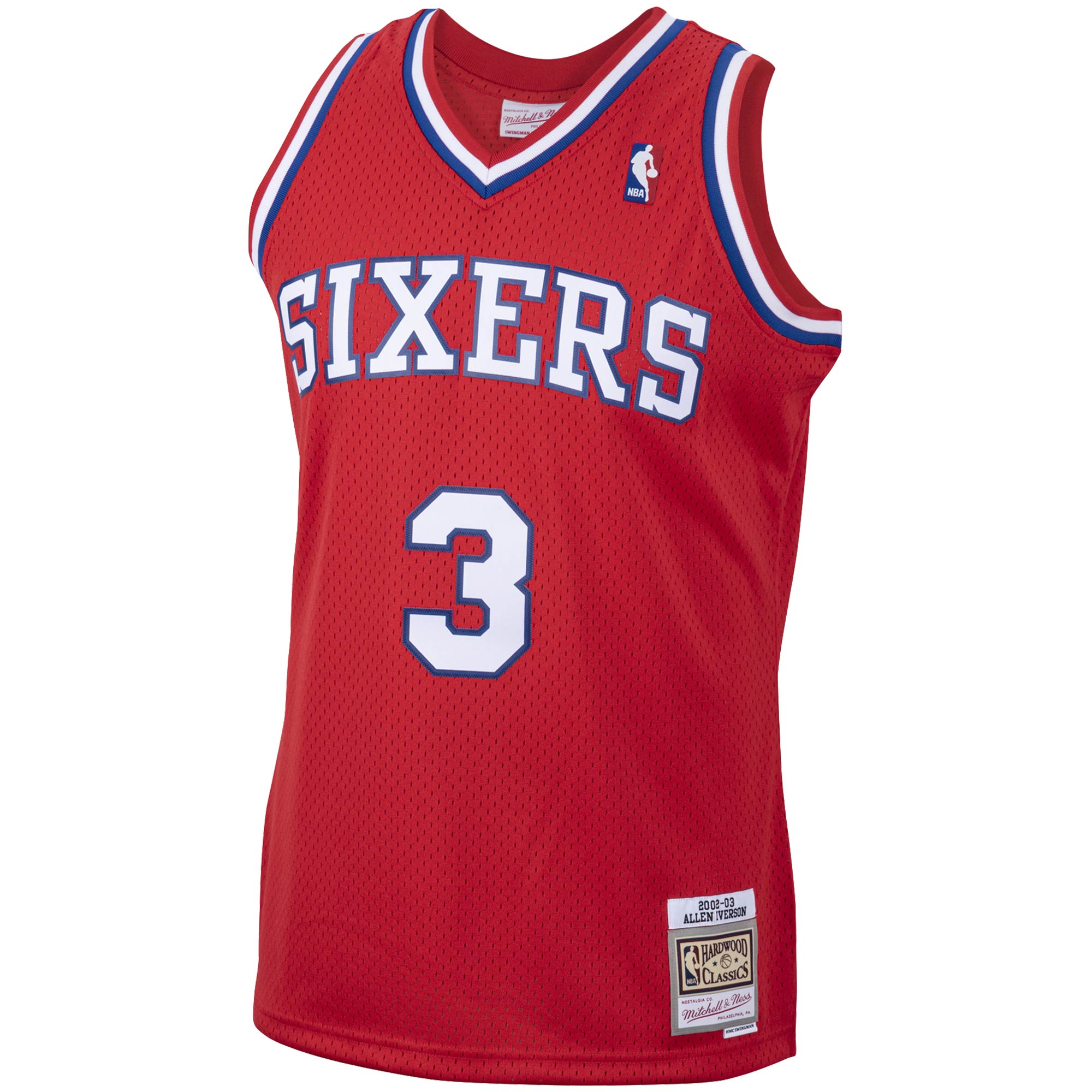Allen Iverson Philadelphia 76ers Mitchell & Ness 2002/03 Hardwood Classics Swingman Jersey – Red Clowdercats