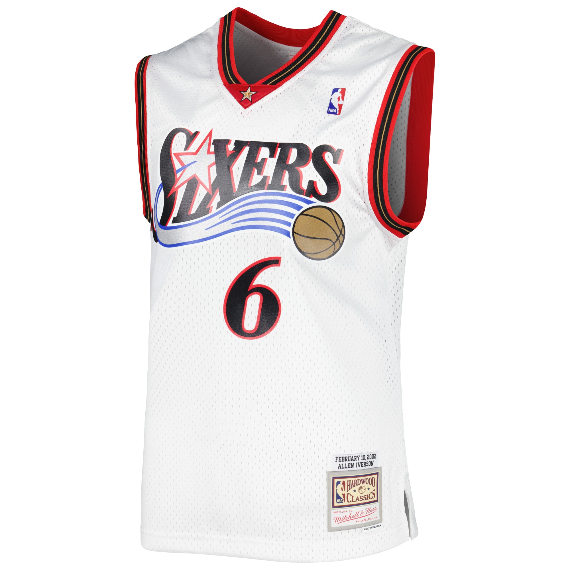 Allen Iverson Philadelphia 76ers Mitchell & Ness 2002/03 Hardwood Classics Swingman Jersey – White Clowdercats