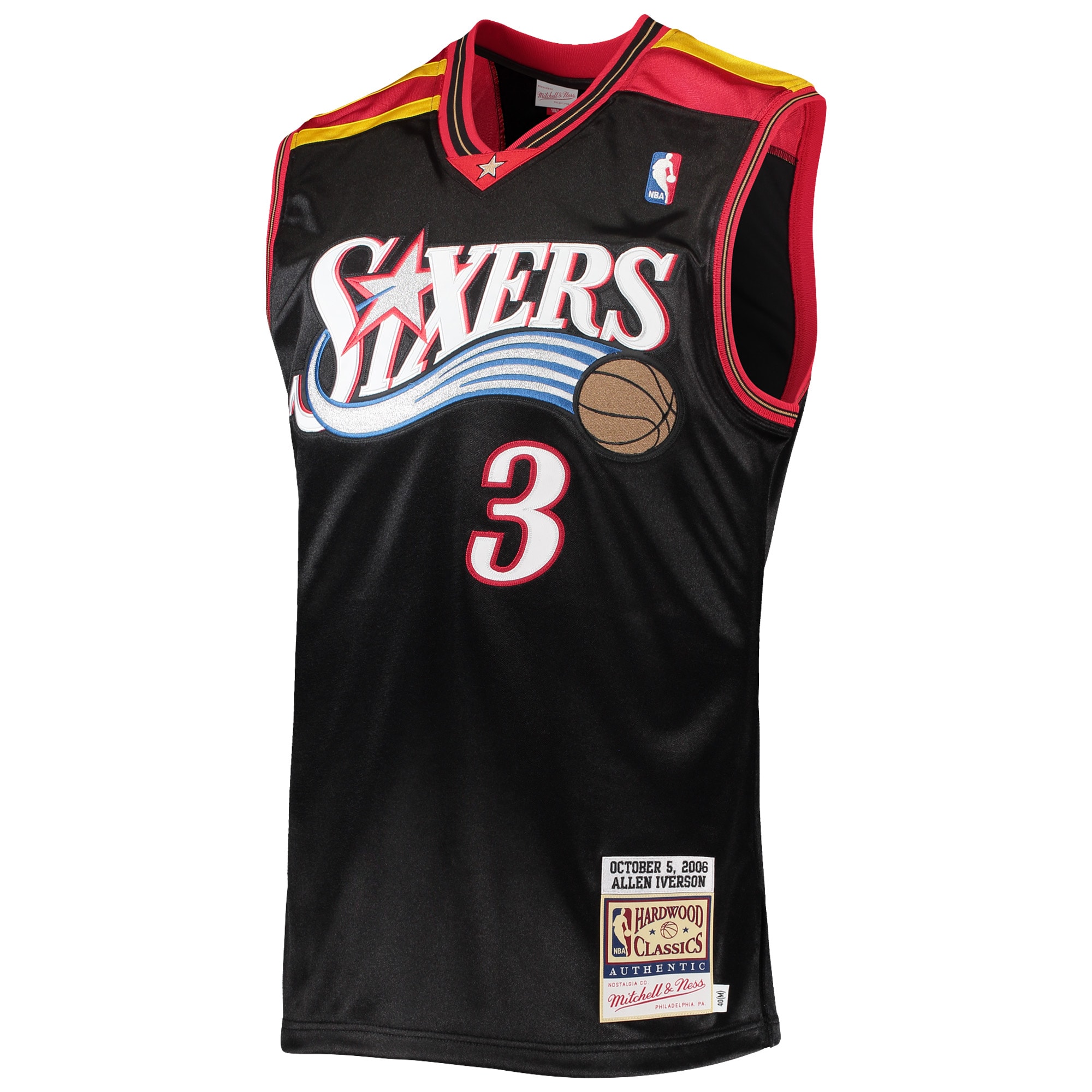 Allen Iverson Philadelphia 76ers Mitchell & Ness 2006 Hardwood Classics Authentic Jersey – Black Clowdercats