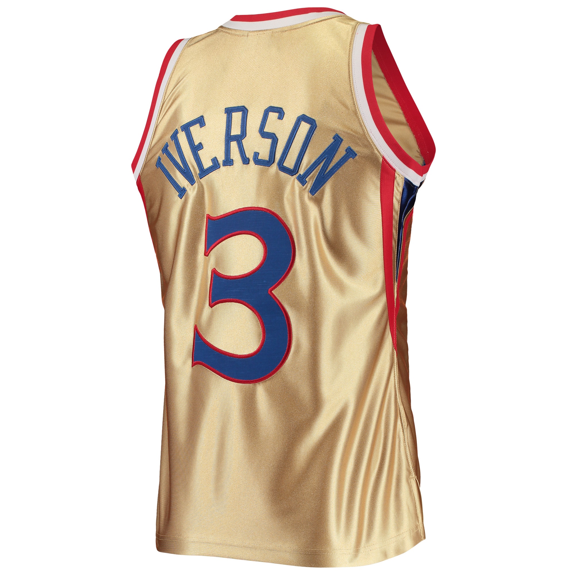 Allen Iverson Philadelphia 76ers Mitchell & Ness 75th Anniversary 1996/97 Hardwood Classics Swingman Jersey – Gold Clowdercats