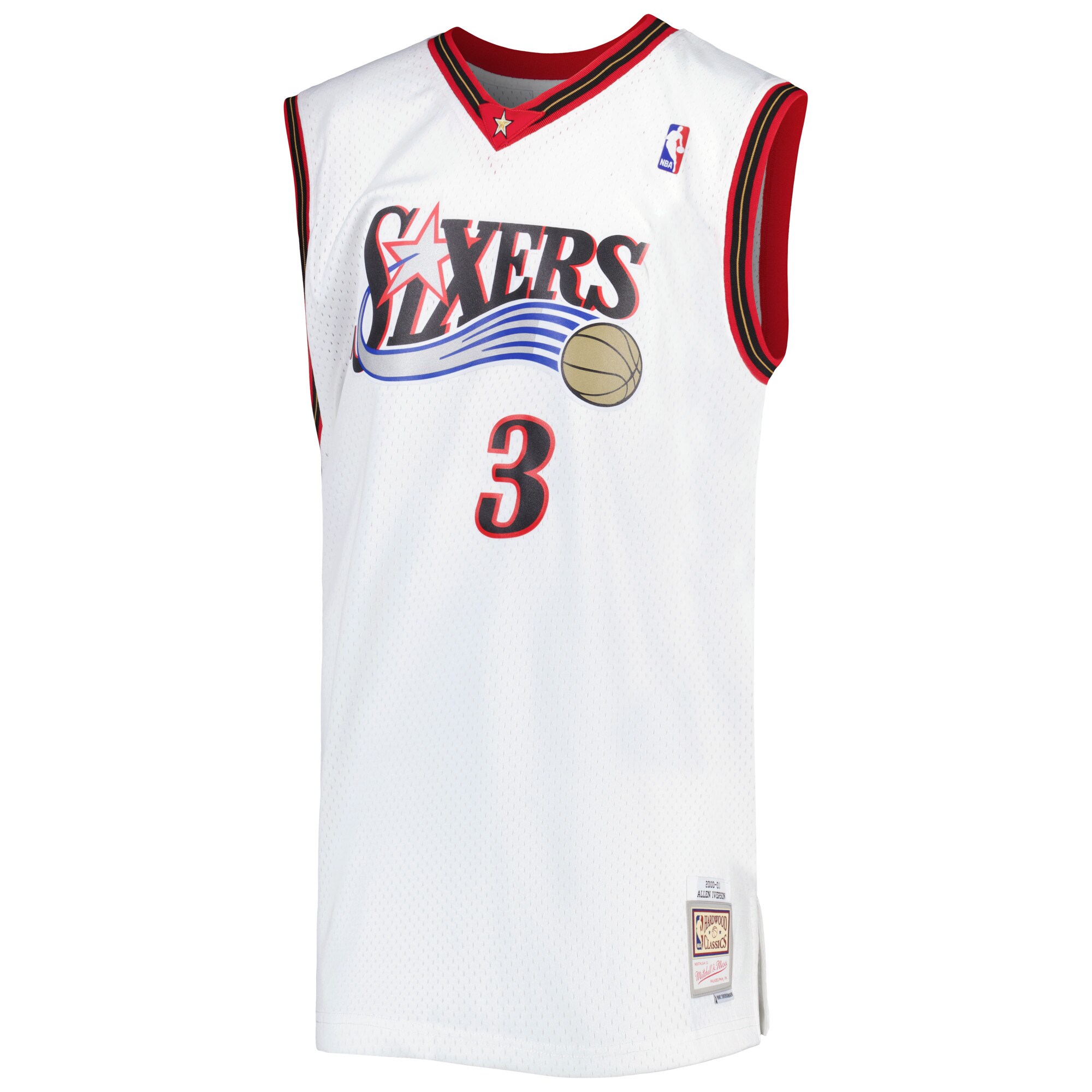 Allen Iverson Philadelphia 76ers Mitchell & Ness Big & Tall Hardwood Classics 1996/97 Swingman Jersey – White Clowdercats