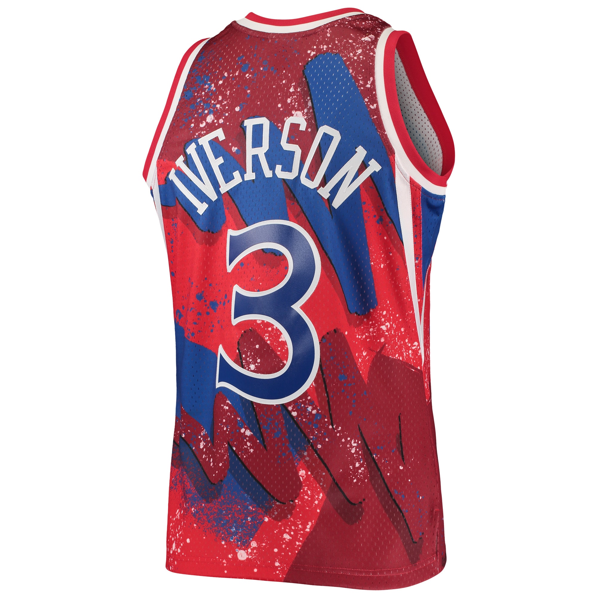 Allen Iverson Philadelphia 76ers Mitchell & Ness Hardwood Classics 1996/97 Hyper Hoops Swingman Jersey – Red Clowdercats