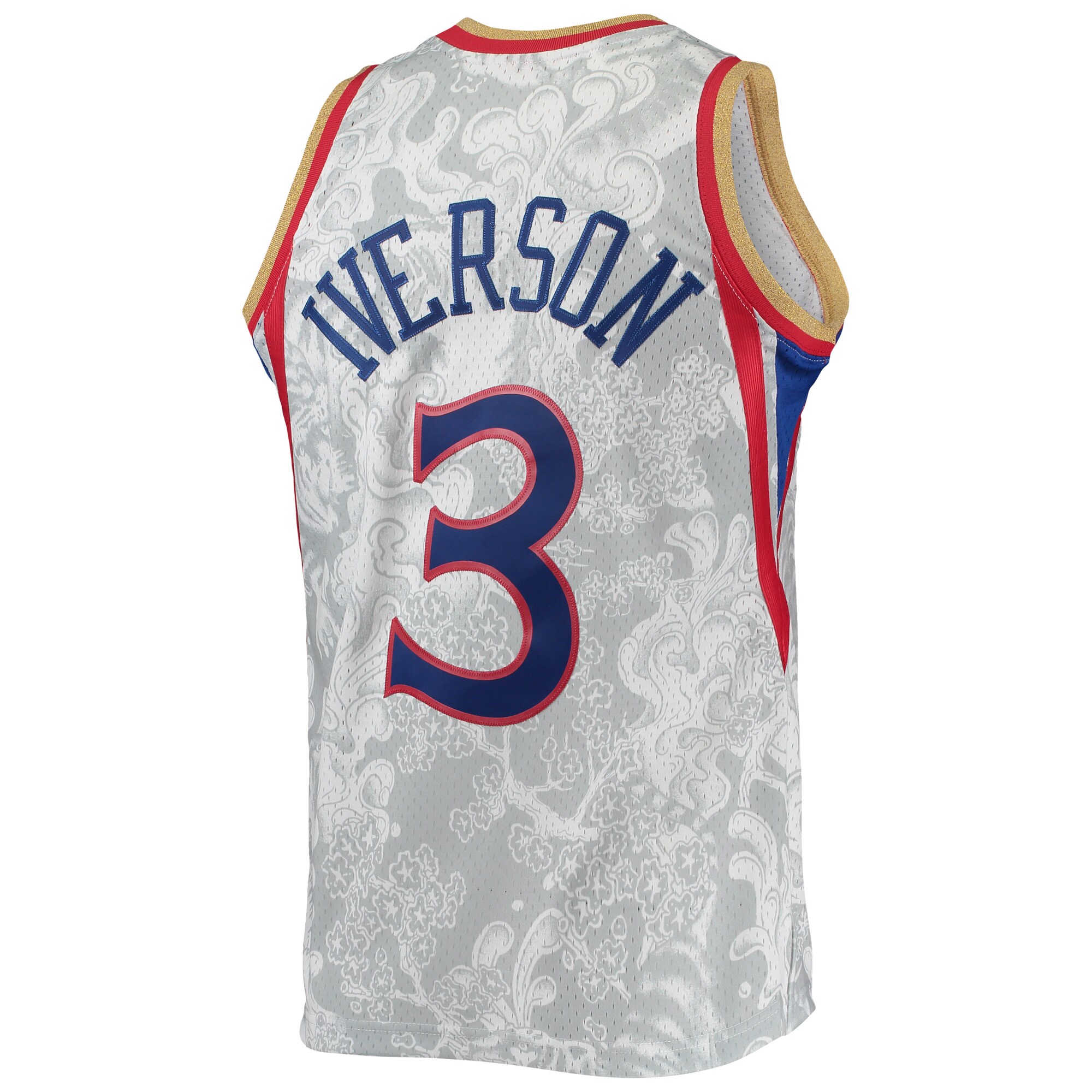 Allen Iverson Philadelphia 76ers Mitchell & Ness Hardwood Classics 1996/97 Lunar New Year Swingman Jersey – White Clowdercats