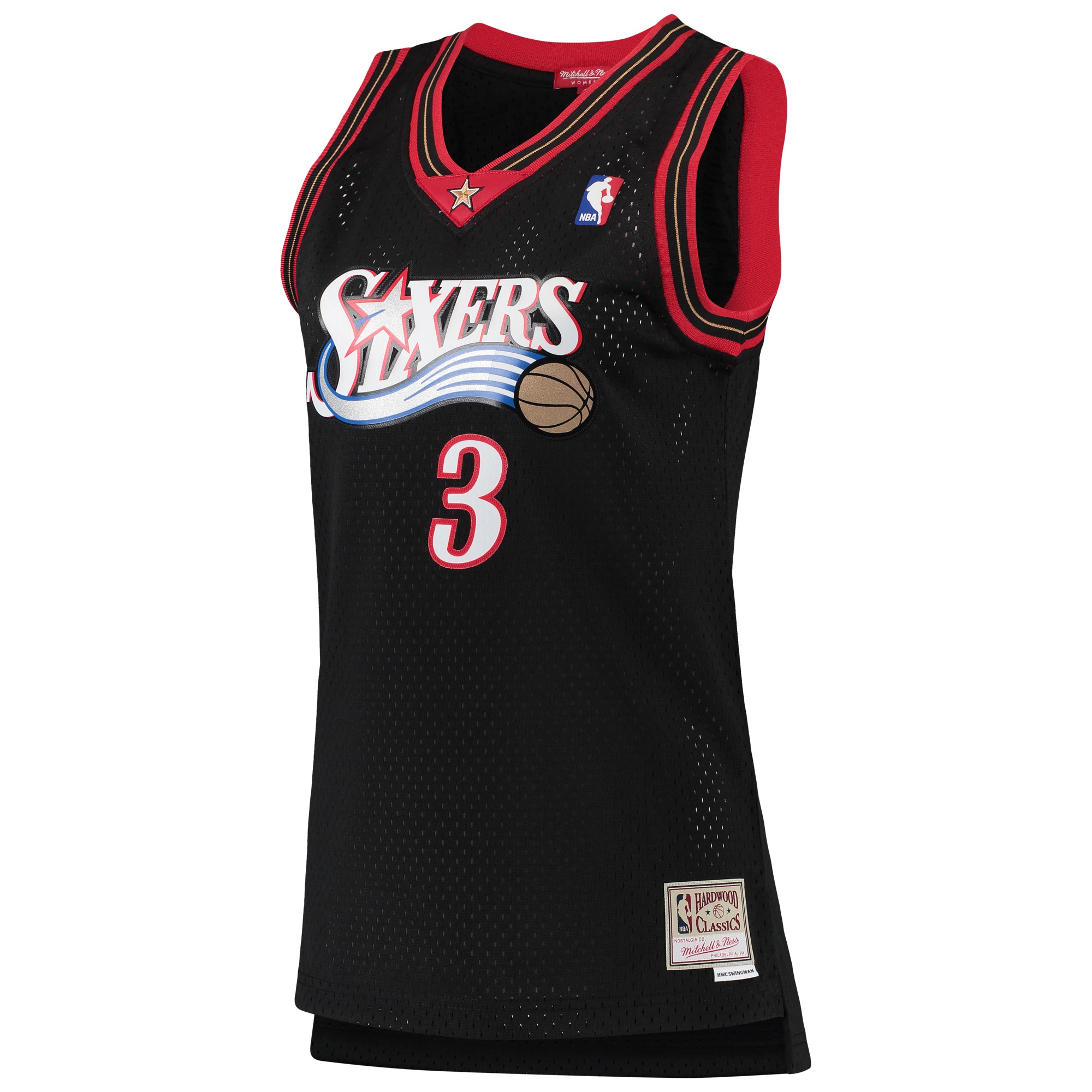 Allen Iverson Philadelphia 76ers Mitchell & Ness Women’s 2000/01 Hardwood Classics Swingman Jersey – Black Clowdercats