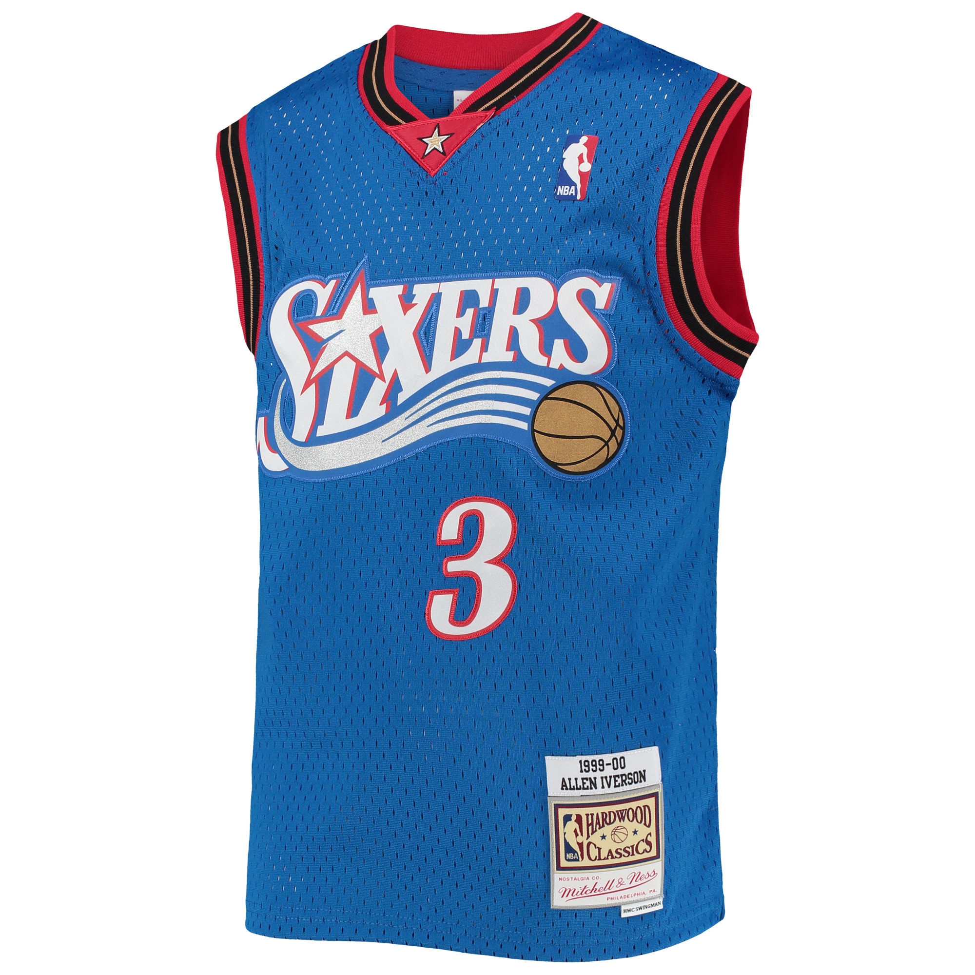 Allen Iverson Philadelphia 76ers Mitchell & Ness Youth 1999-00 Hardwood Classics Swingman Jersey – Royal Clowdercats
