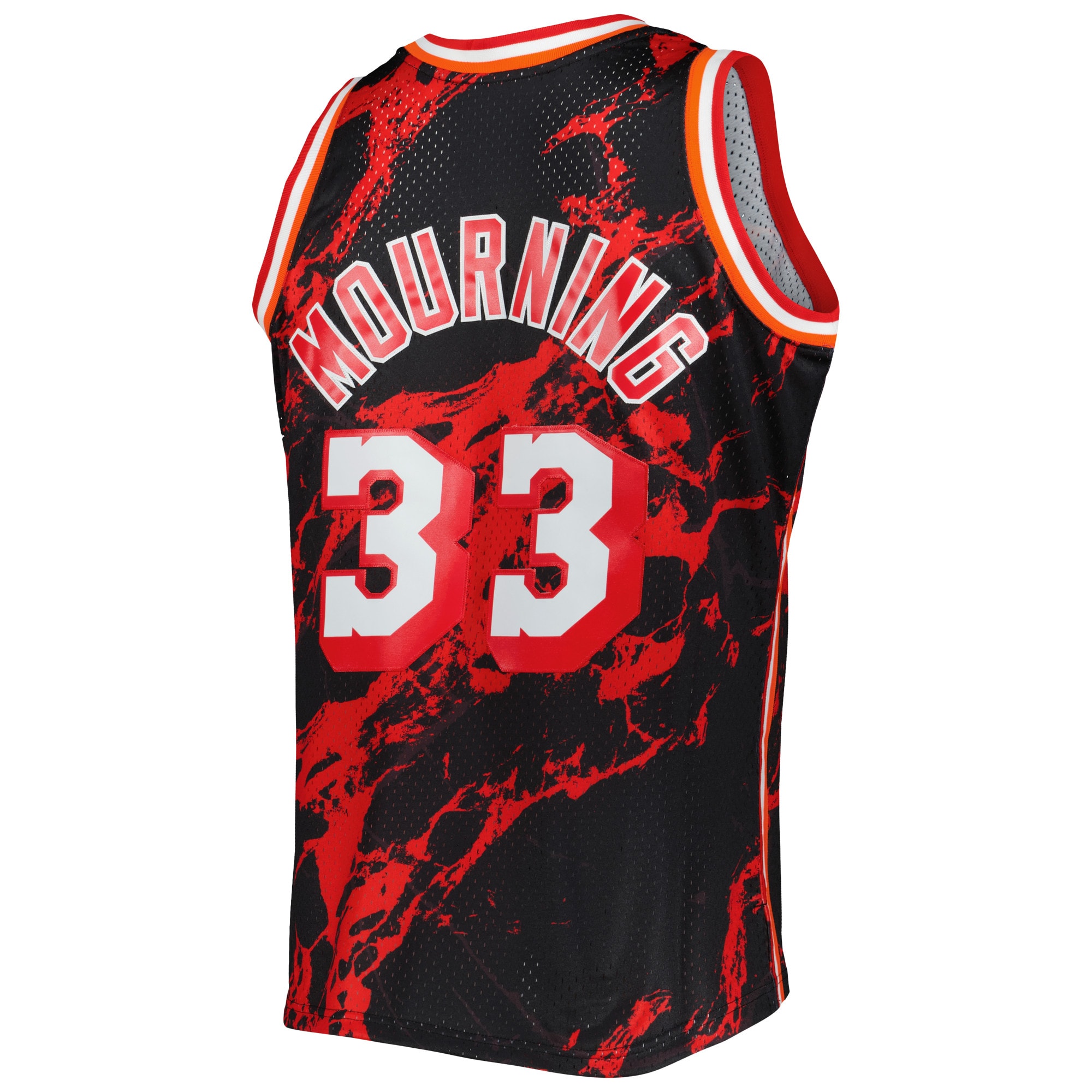 Alonzo Mourning Miami Heat Mitchell & Ness 1996/97 Hardwood Classics Marble Swingman Jersey – Black Clowdercats