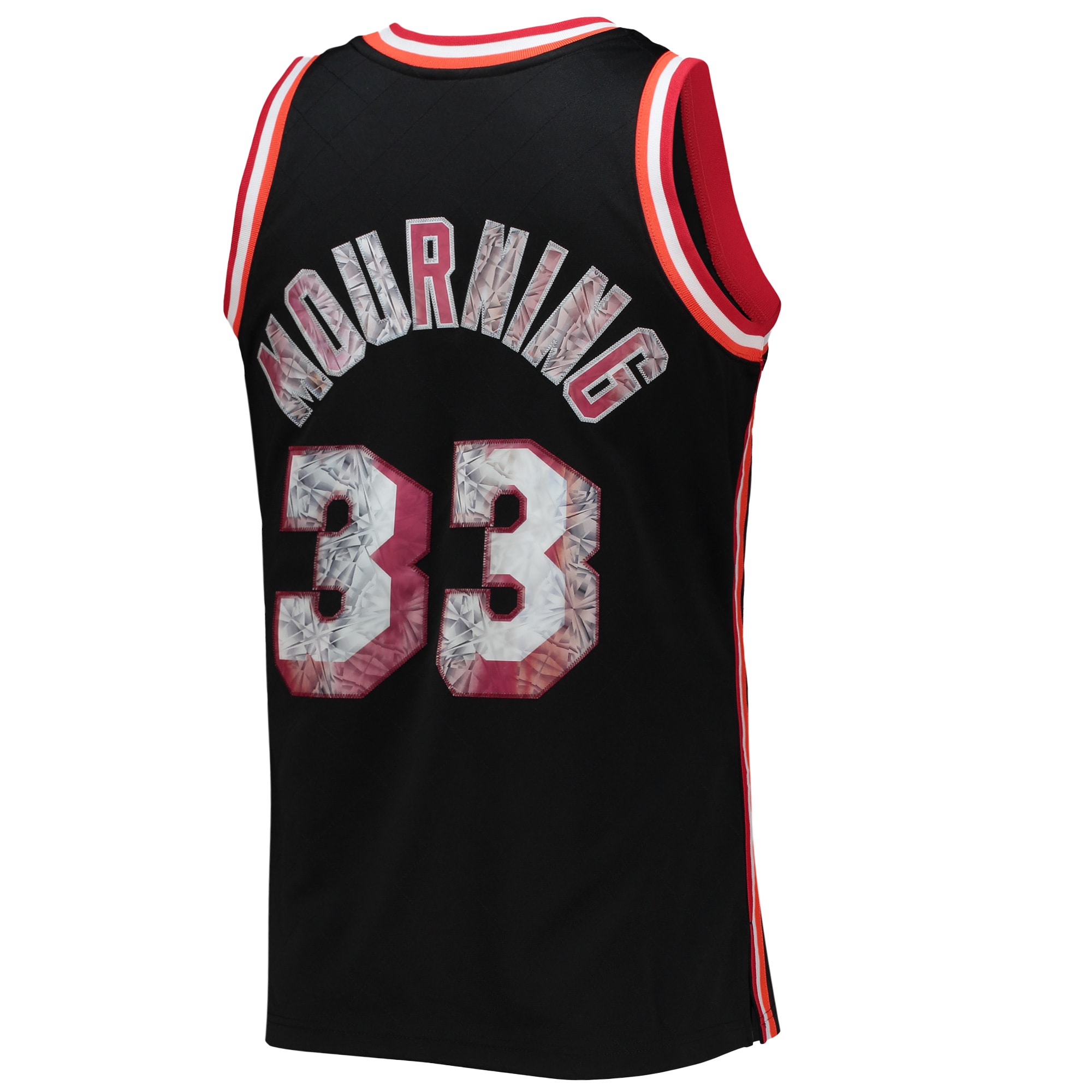 Alonzo Mourning Miami Heat Mitchell & Ness 1996/97 Hardwood Classics NBA 75th Anniversary Diamond Swingman Jersey – Black Clowdercats