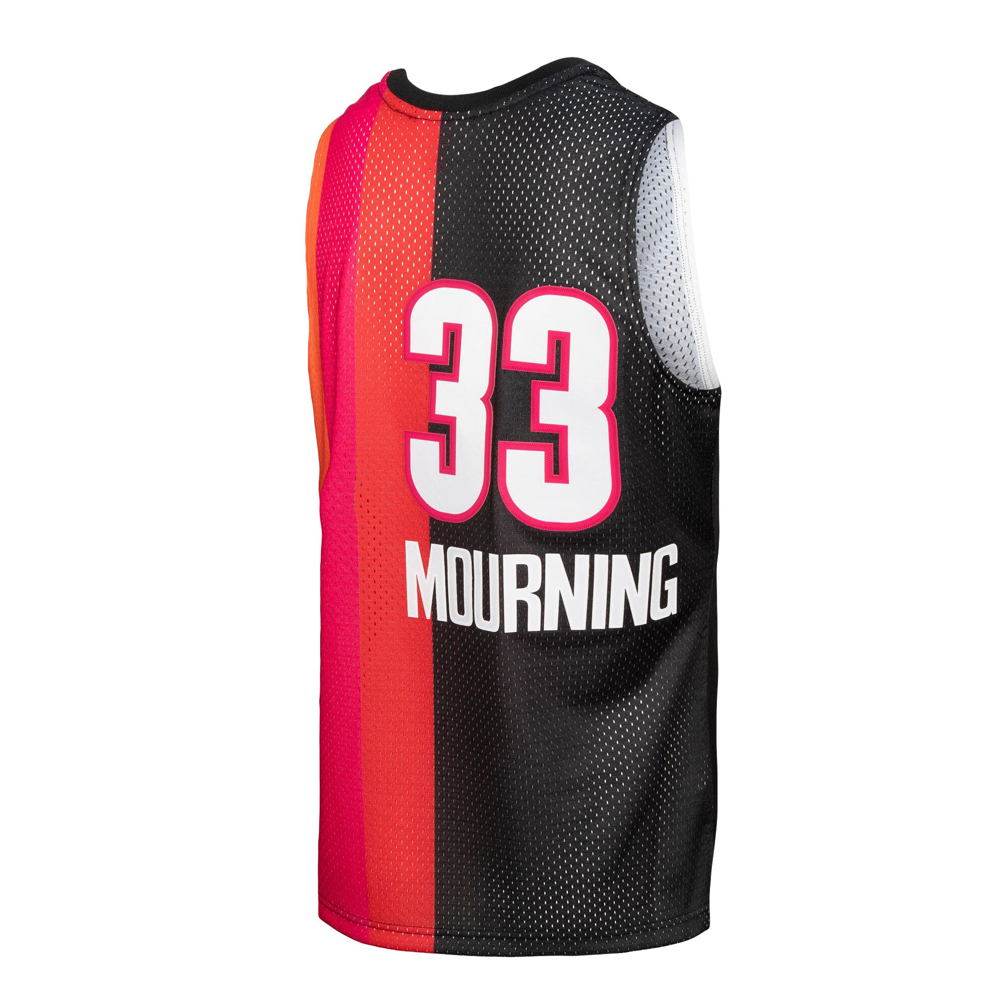 Alonzo Mourning Miami Heat Mitchell & Ness Hardwood Classics 2005/06 Split Swingman Jersey – Black/Red Clowdercats