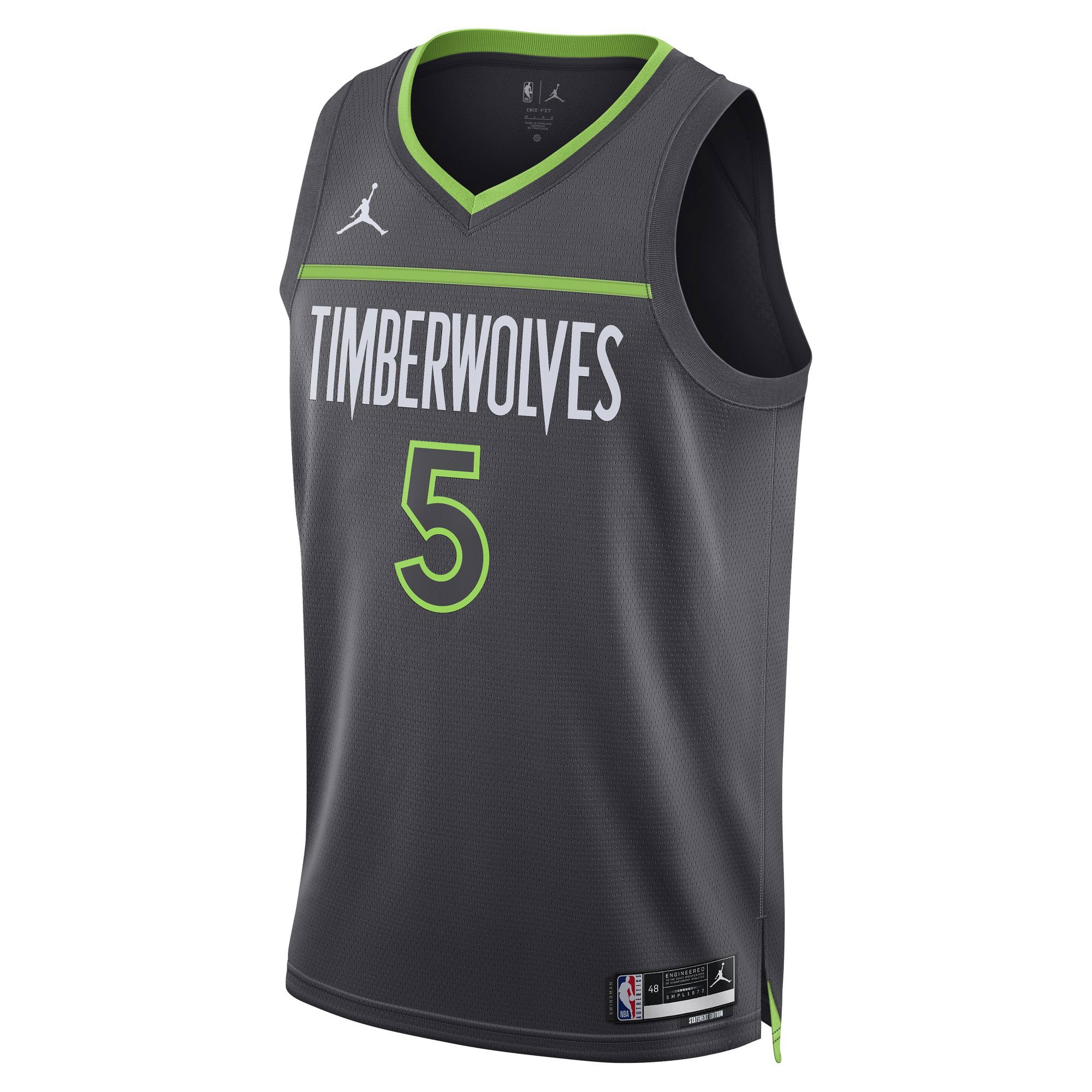 Anthony Edwards Minnesota Timberwolves Jordan Brand Unisex Swingman Jersey – Statement Edition – Charcoal Clowdercats