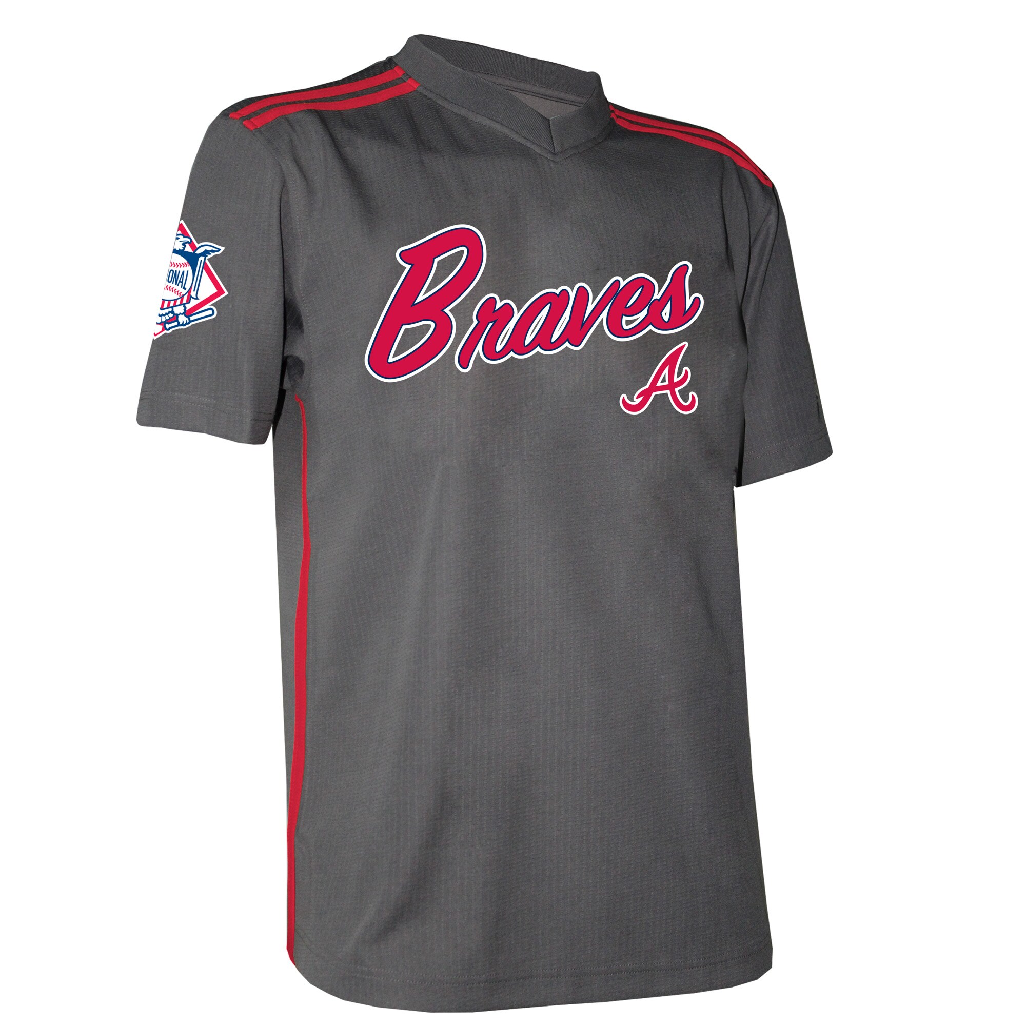 Atlanta Braves Stitches Youth Team V-Neck Jersey – Charcoal