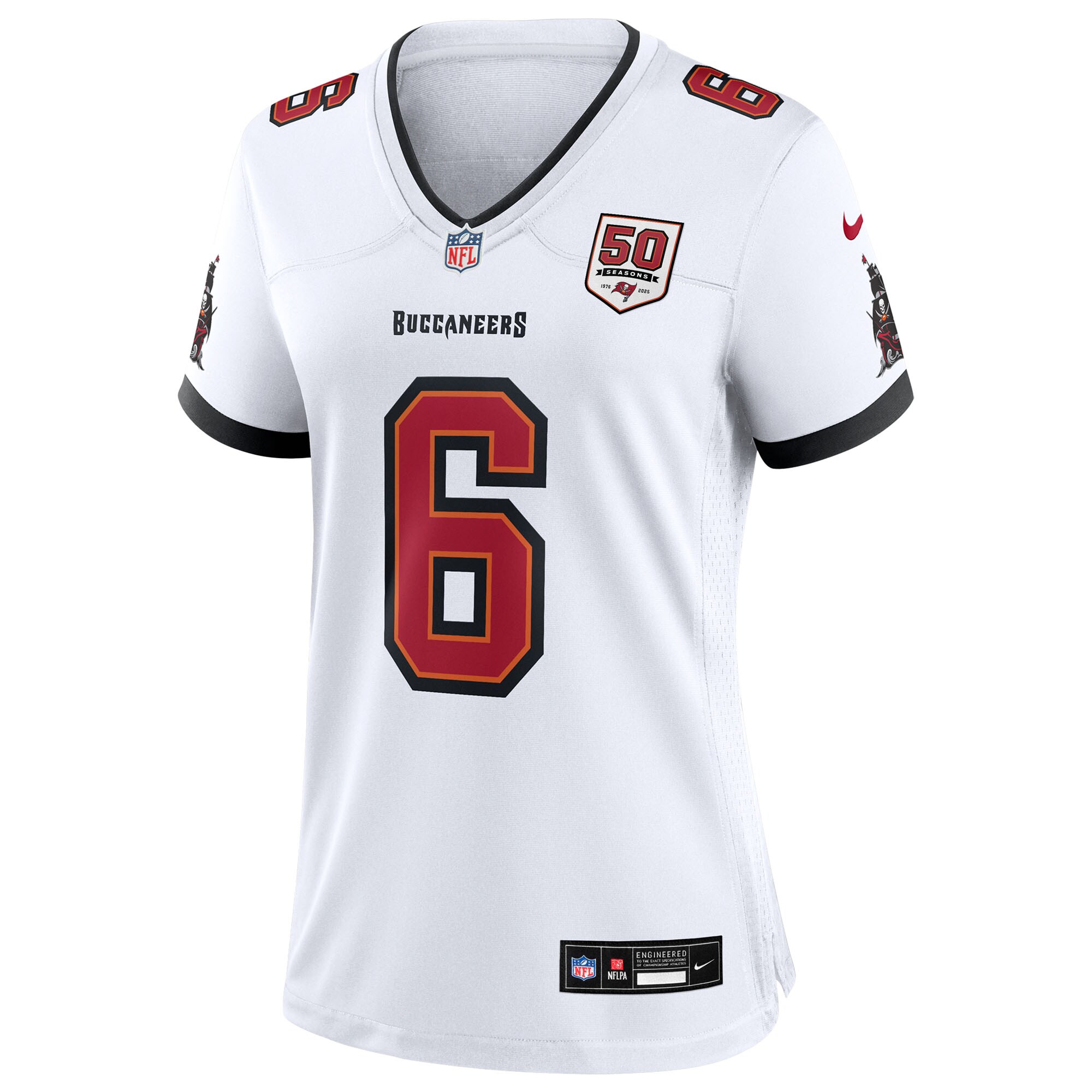 Baker Mayfield Tampa Bay Buccaneers Nike Women’s 50th Season White Game Jersey – White Clowdercats