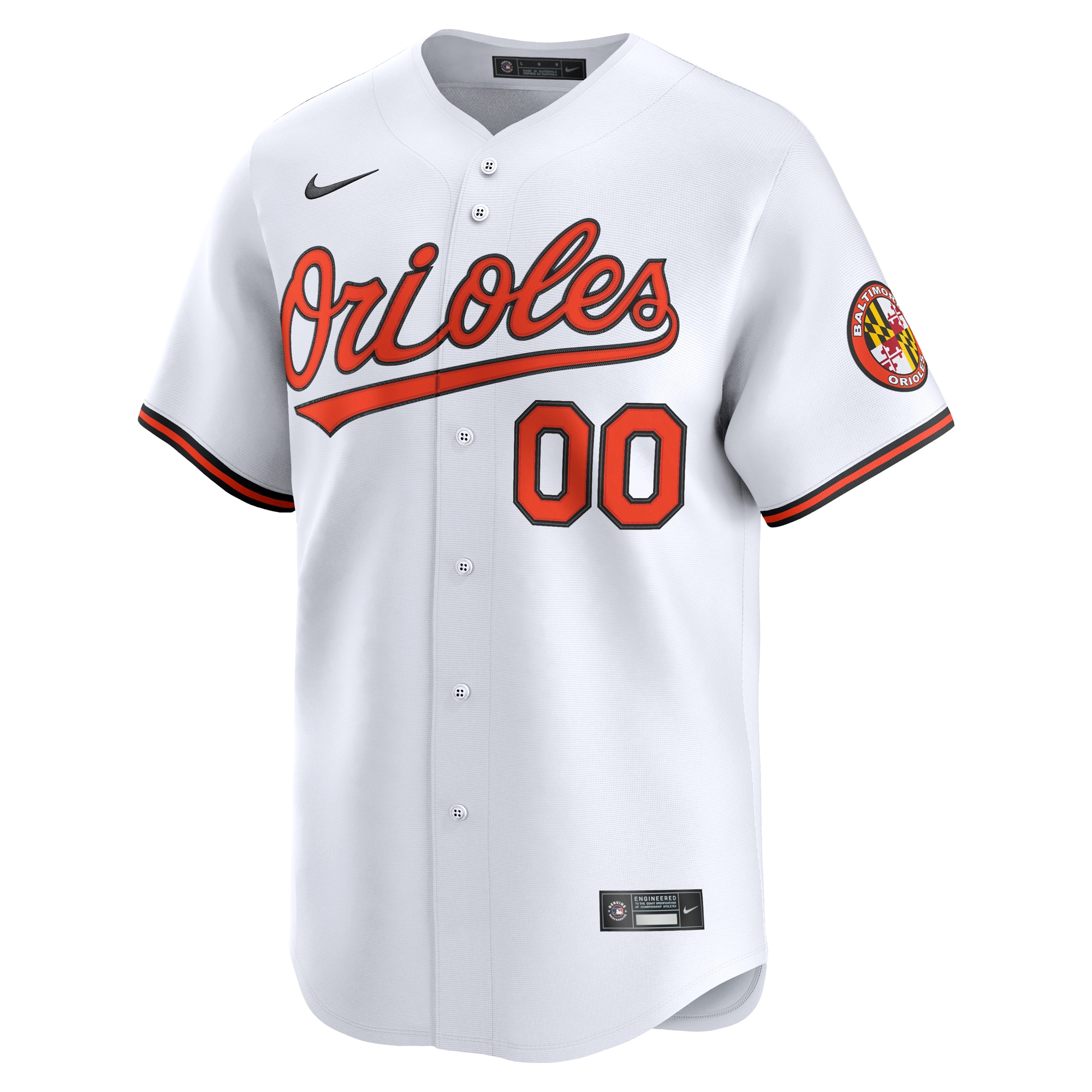 Baltimore Orioles Nike Home Limited Custom Jersey – White