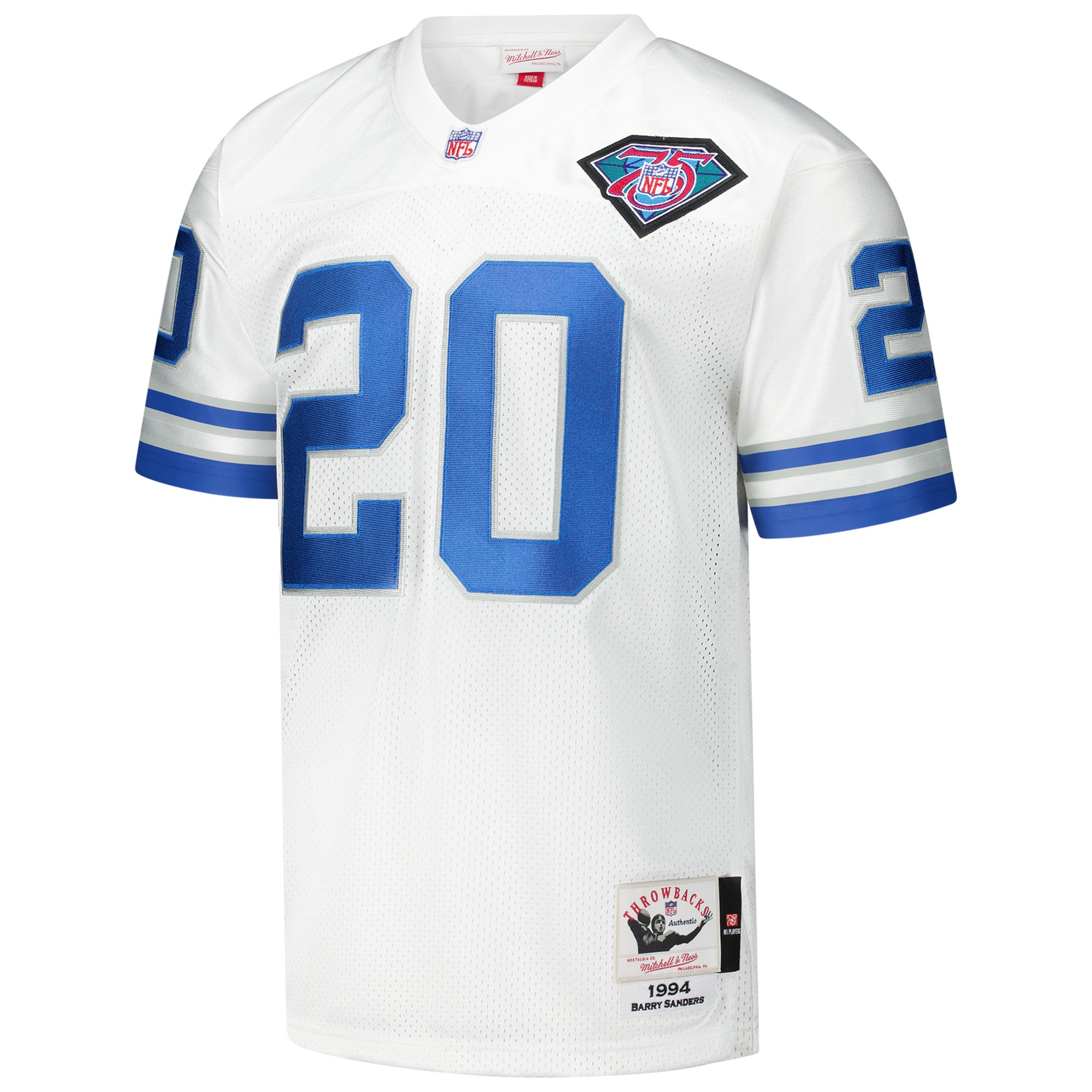 Barry Sanders Detroit Lions 1994 Mitchell & Ness Authentic Throwback Retired Player Jersey – White Clowdercats