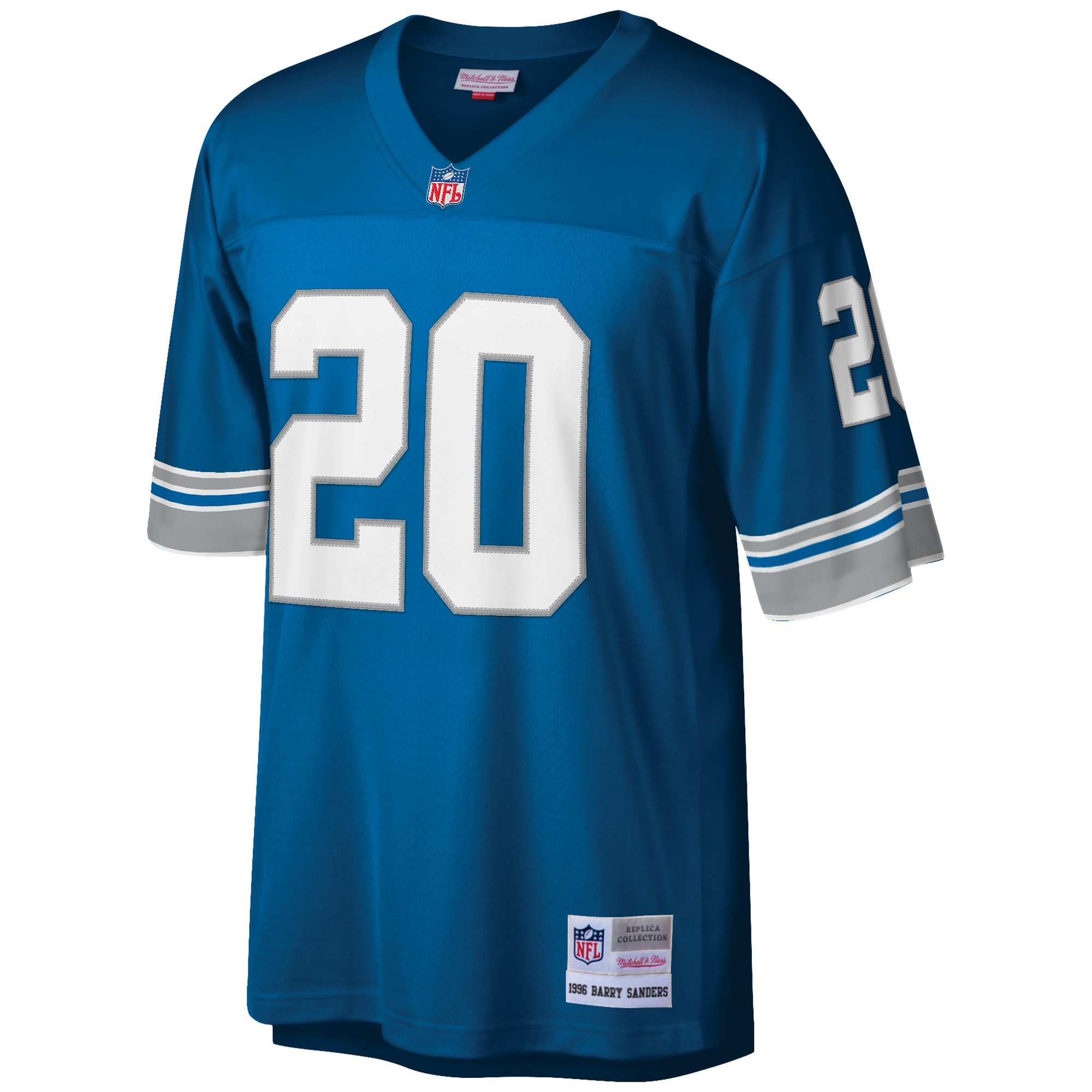 Barry Sanders Detroit Lions Mitchell & Ness Big & Tall 1996 Retired Player Replica Jersey – Blue Clowdercats