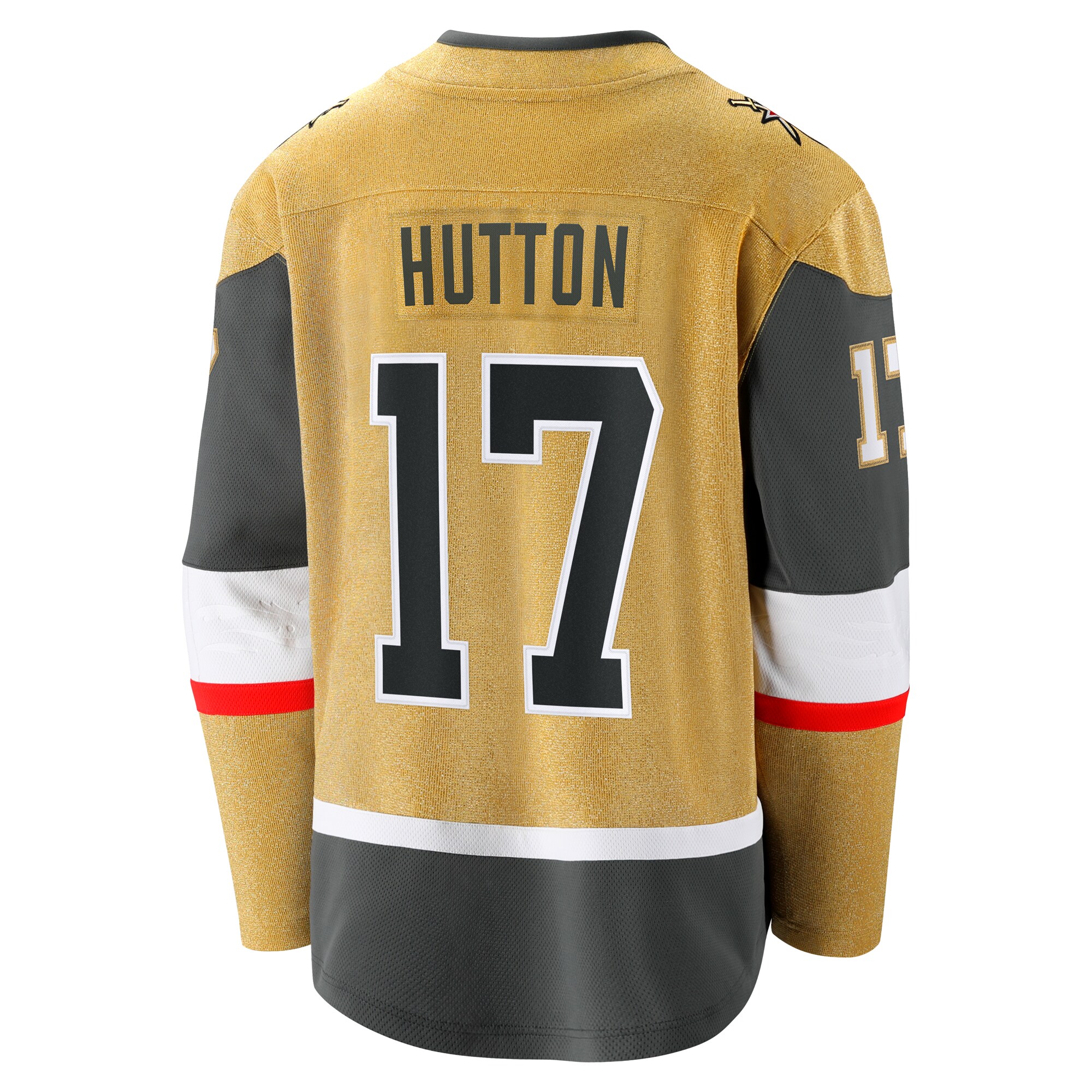 Ben Hutton Vegas Golden Knights Fanatics Home Premier Breakaway Player Jersey – Gold Clowdercats