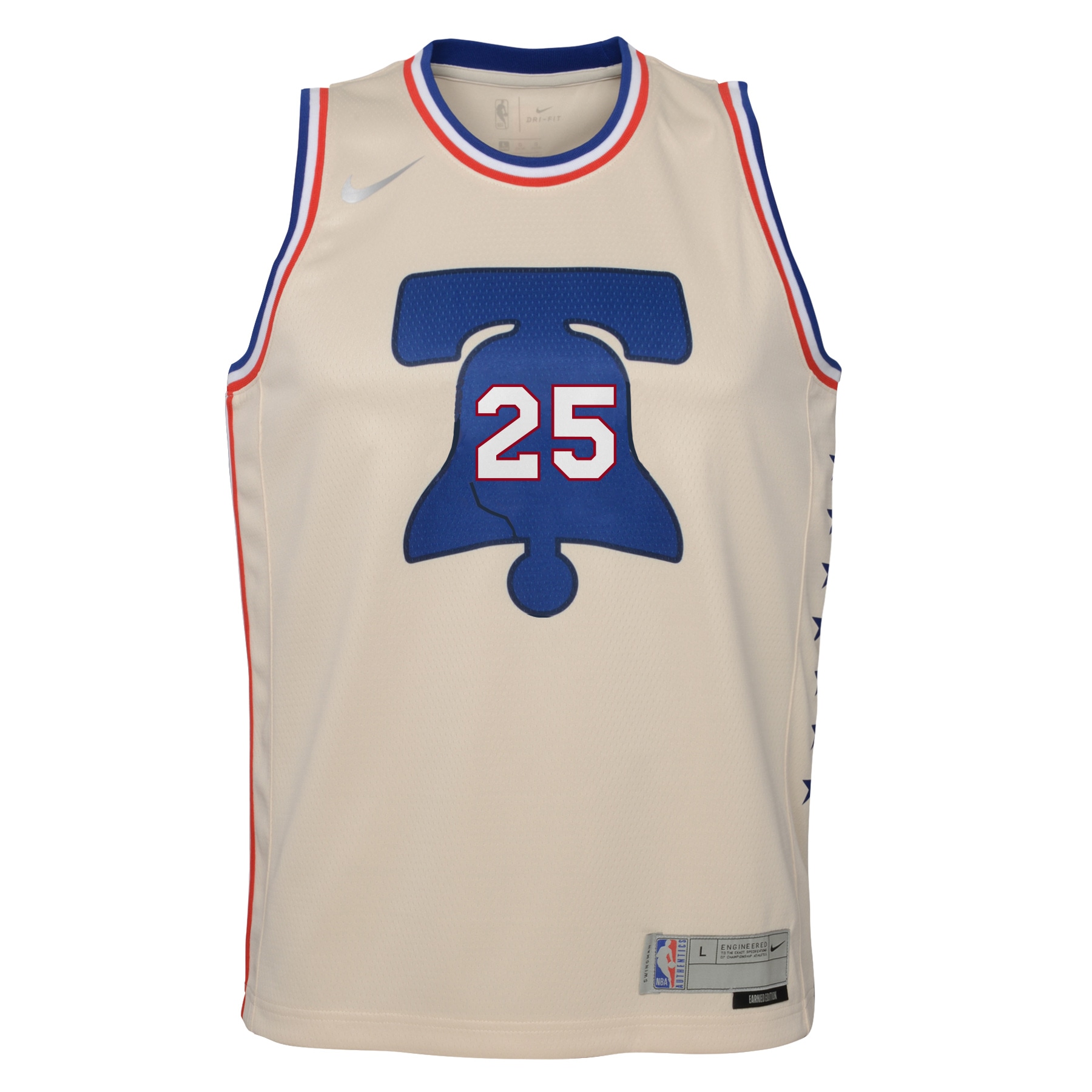 Ben Simmons Philadelphia 76ers Nike Youth 2020/21 Swingman Player Jersey Cream – Earned Edition Clowdercats