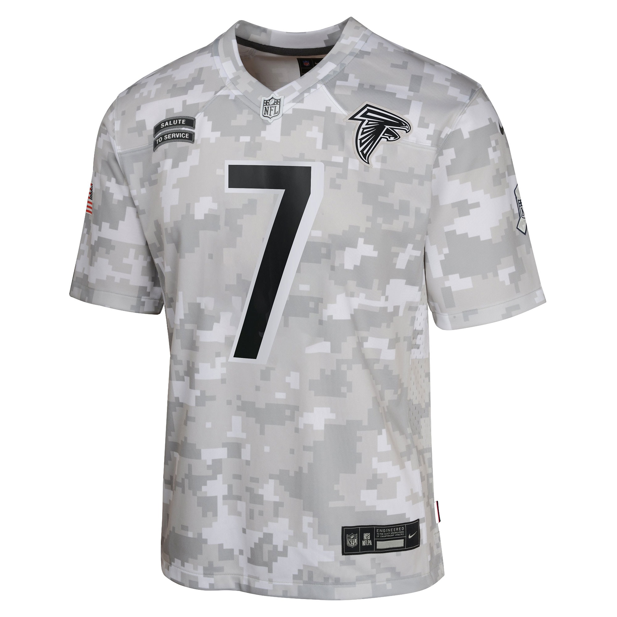 Bijan Robinson Atlanta Falcons Nike Youth 2024 Salute to Service Game Jersey – Arctic Camo Clowdercats
