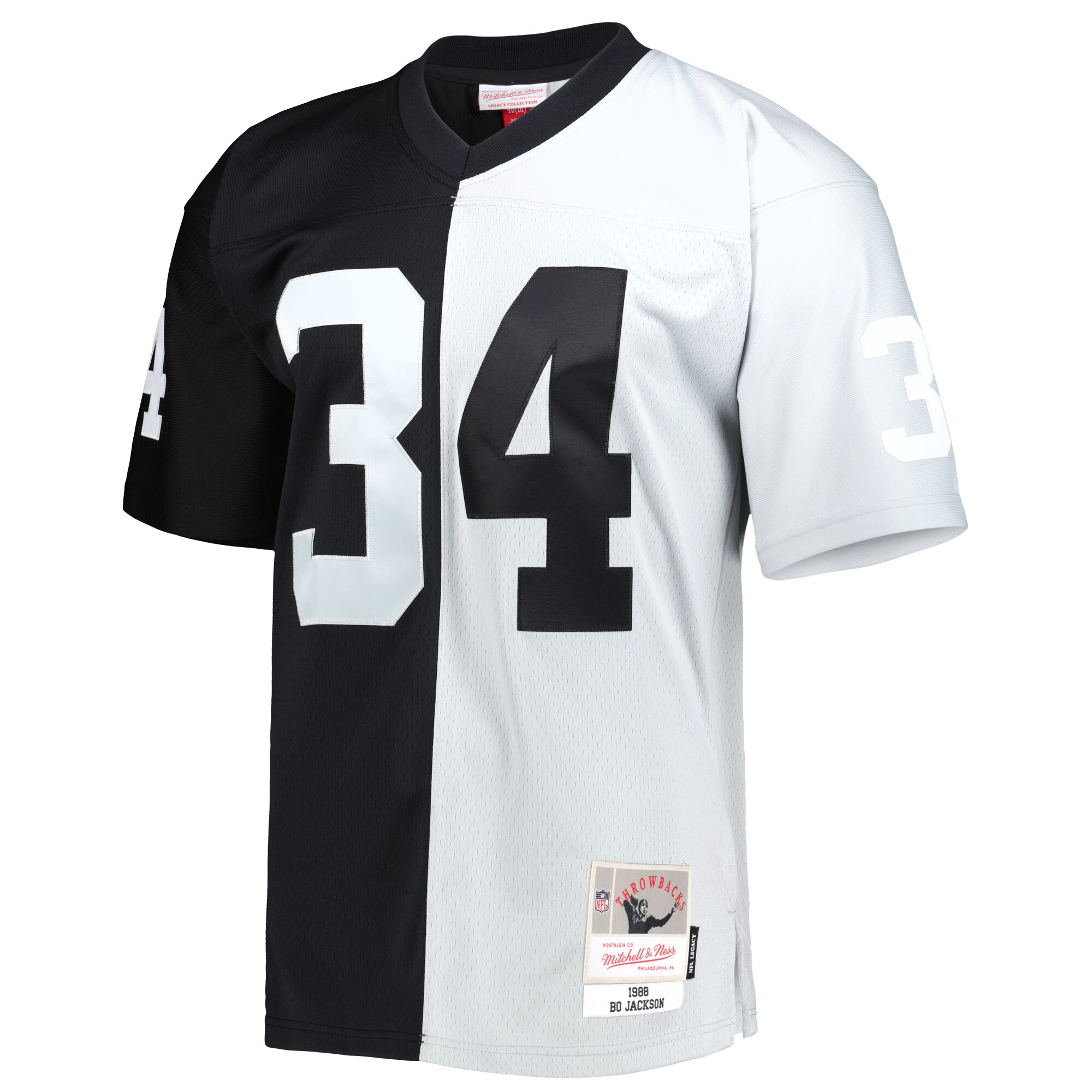 Bo Jackson Las Vegas Raiders Mitchell & Ness 1988 Split Legacy Replica Jersey – Black/Silver Clowdercats