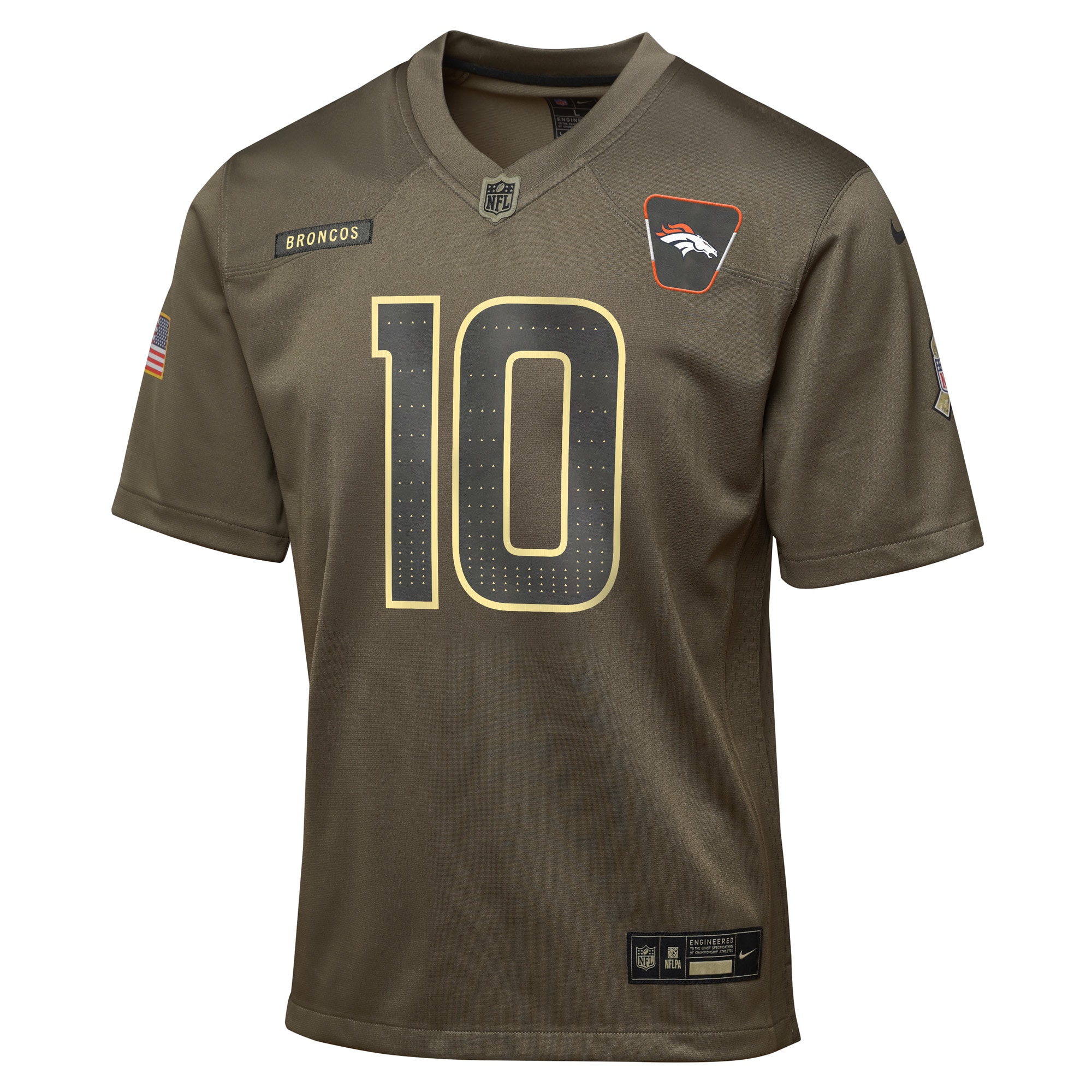 Bo Nix Denver Broncos Nike Youth 2025 Salute to Service Game Jersey – Olive Clowdercats