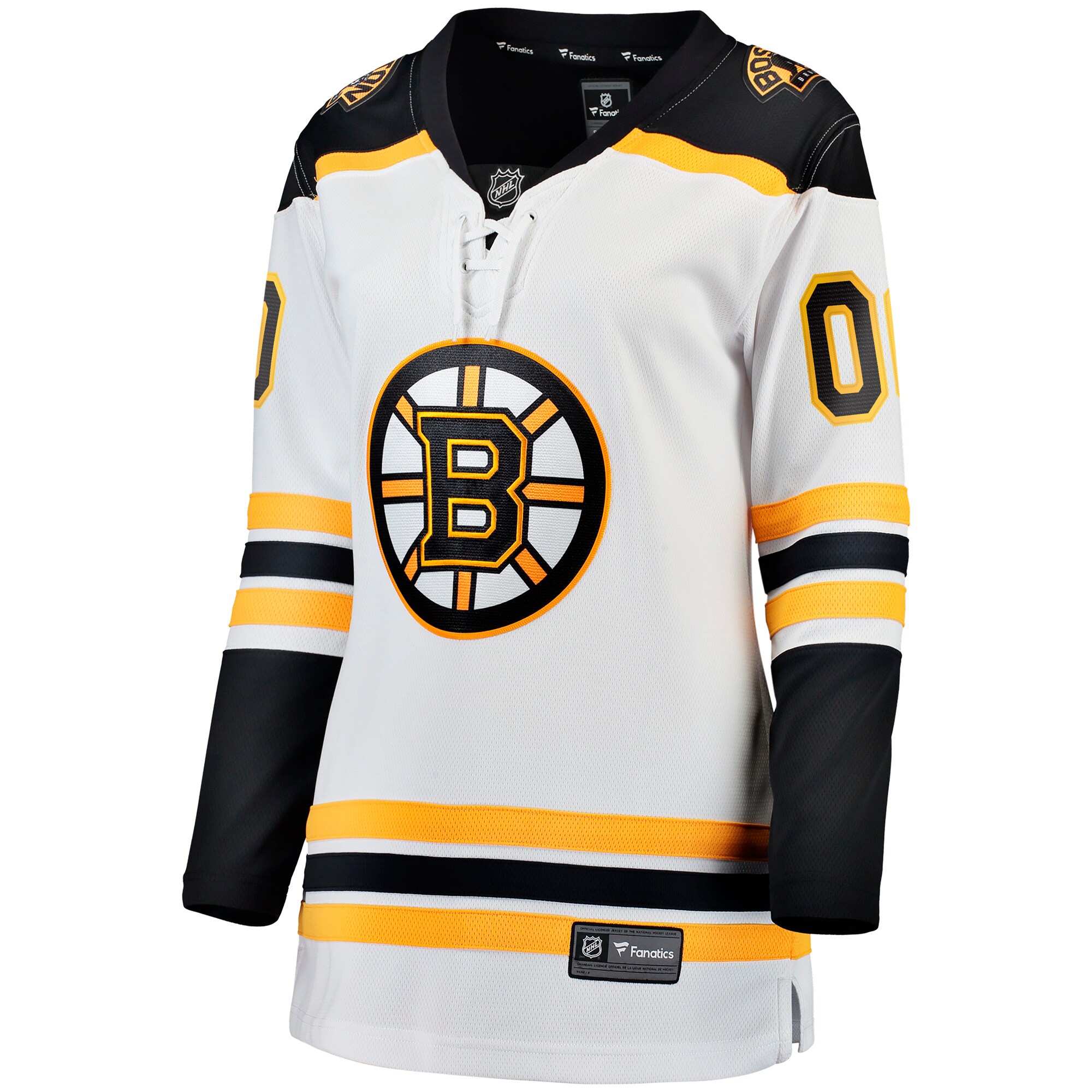 Boston Bruins Fanatics Women’s Away Breakaway Custom Jersey – White Clowdercats