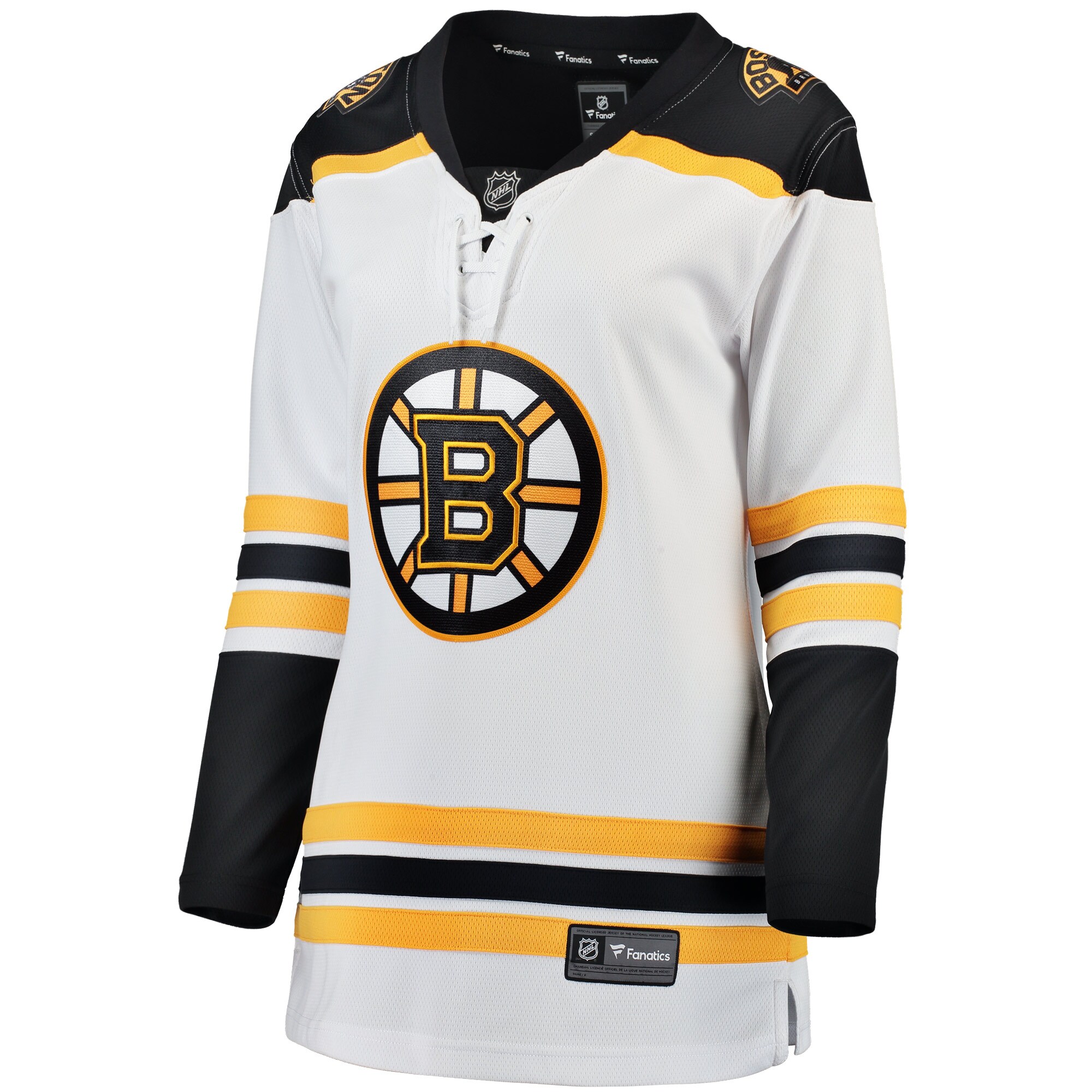 Boston Bruins Fanatics Women’s Away Breakaway Jersey – White Clowdercats