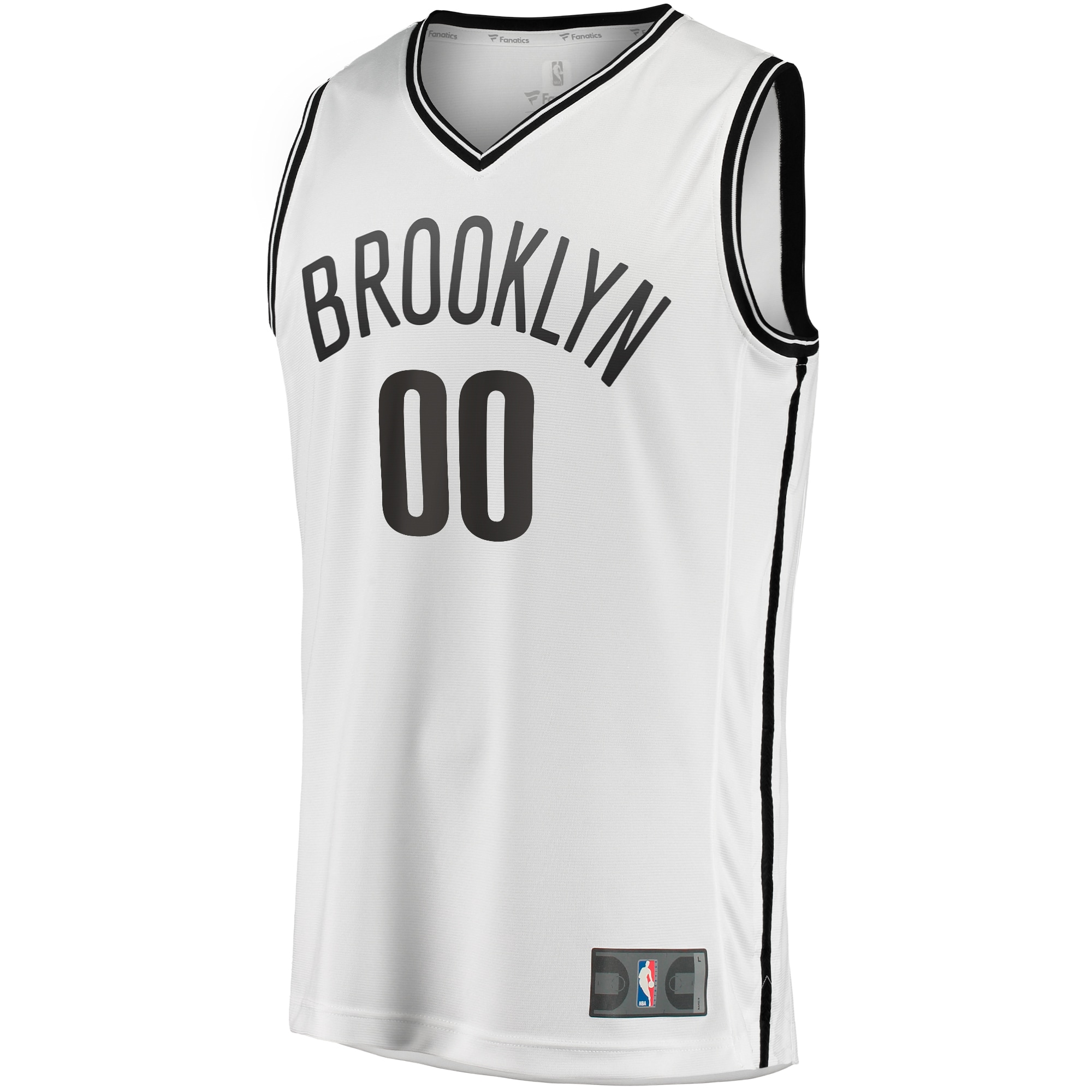 Brooklyn Nets Fanatics Fast Break Custom Replica Jersey – Association Edition – White Clowdercats