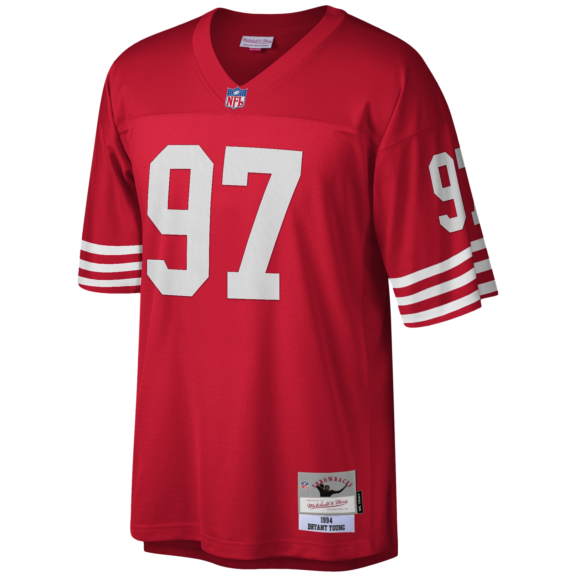 Bryant Young San Francisco 49ers Mitchell & Ness Legacy Replica Jersey – Scarlet Clowdercats