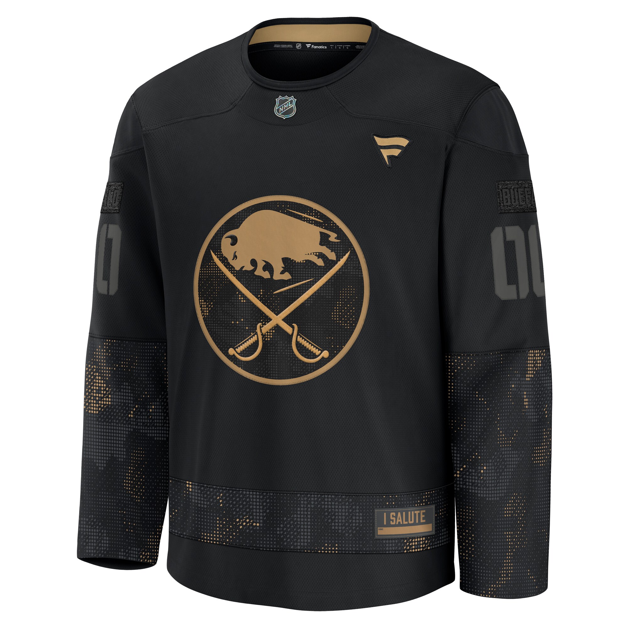Buffalo Sabres Fanatics 2024 Military Appreciation Custom Practice Jersey – Black Clowdercats