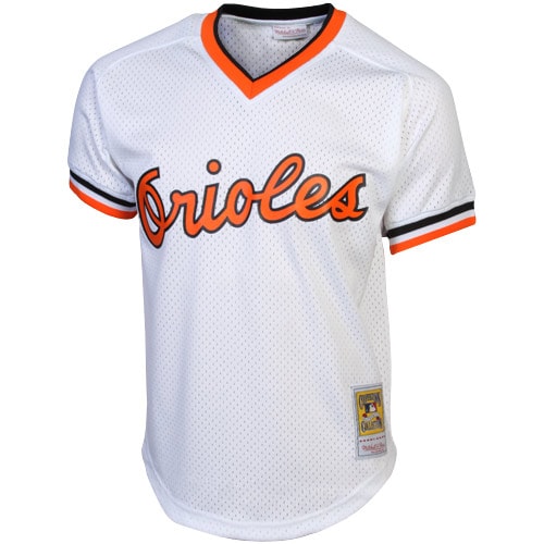 Cal Ripken Jr. Baltimore Orioles Mitchell & Ness 1985 Authentic Cooperstown Collection Mesh Batting Practice Jersey – White