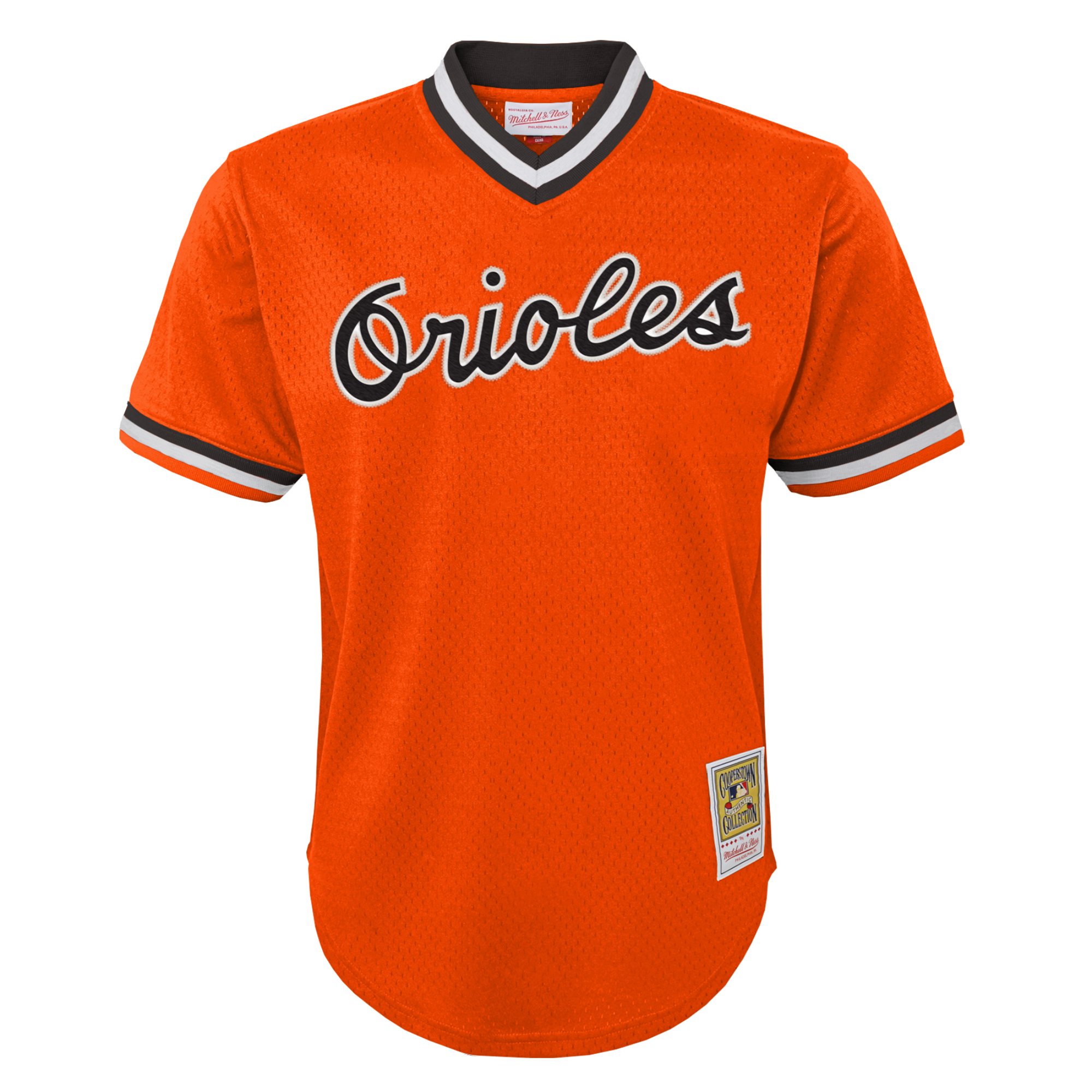 Cal Ripken Jr. Baltimore Orioles Mitchell & Ness Youth Cooperstown Collection Mesh Batting Practice Jersey – Orange