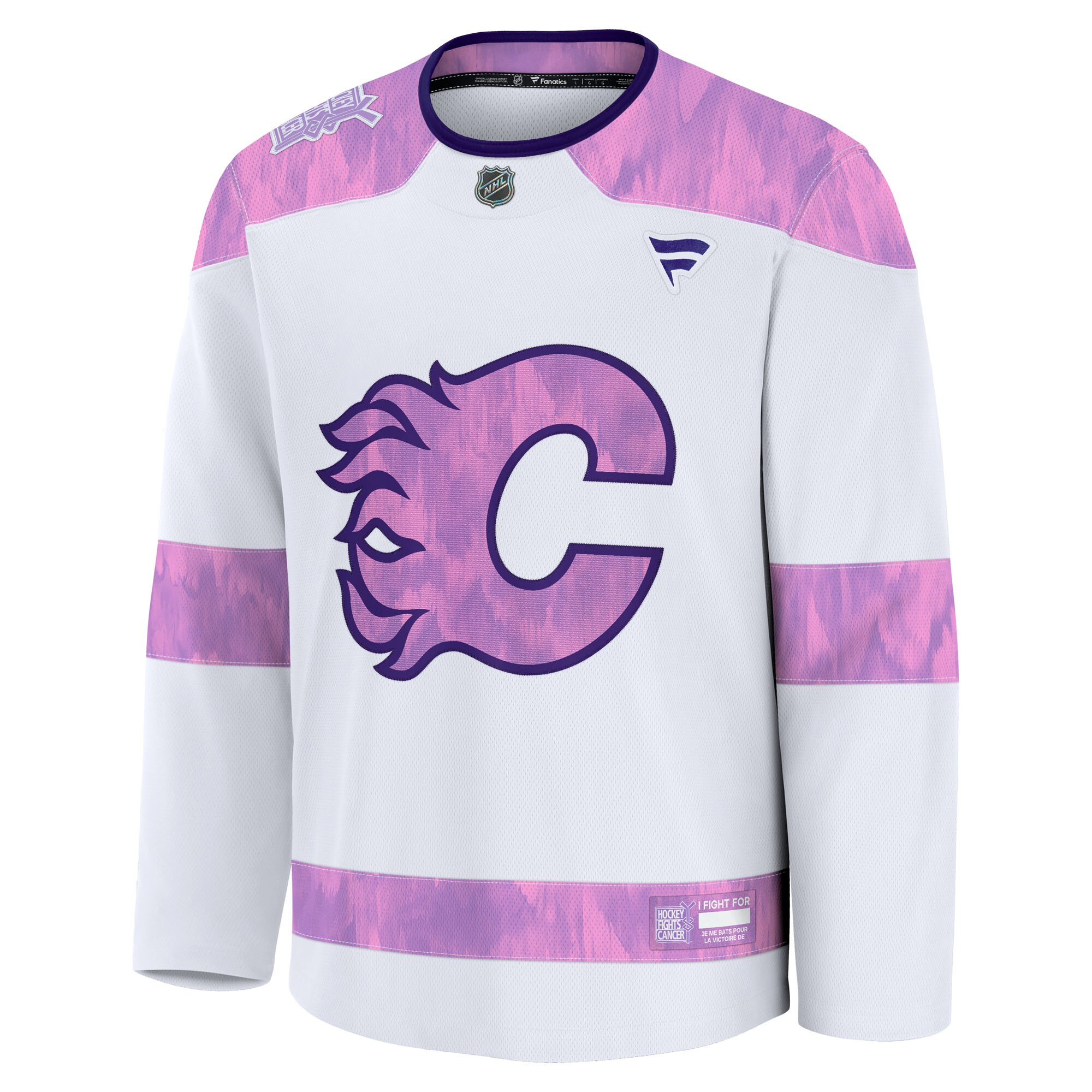 Calgary Flames Fanatics Hockey Fights Cancer Practice Jersey – White Clowdercats