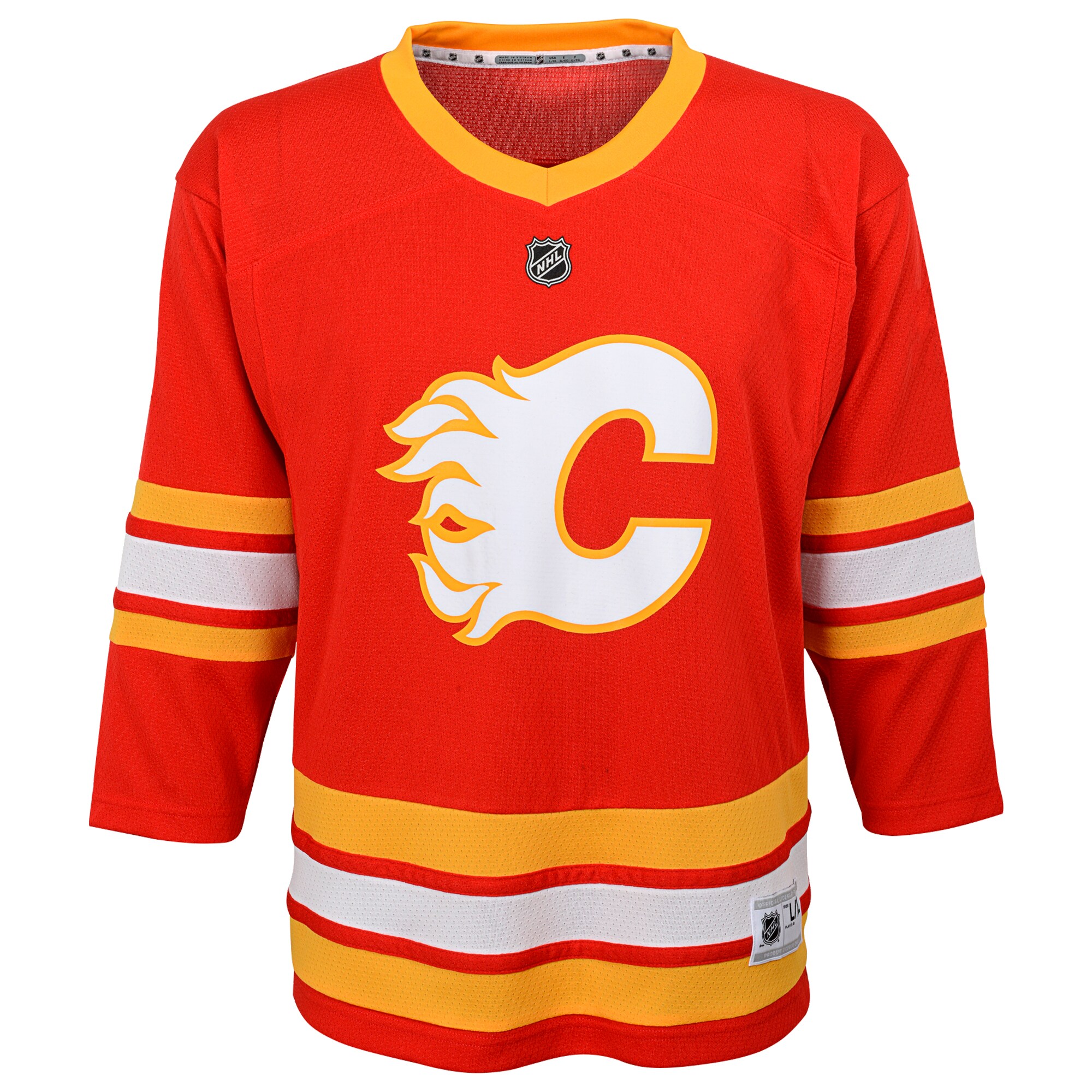 Calgary Flames Youth Home Replica Custom Jersey – Red Clowdercats