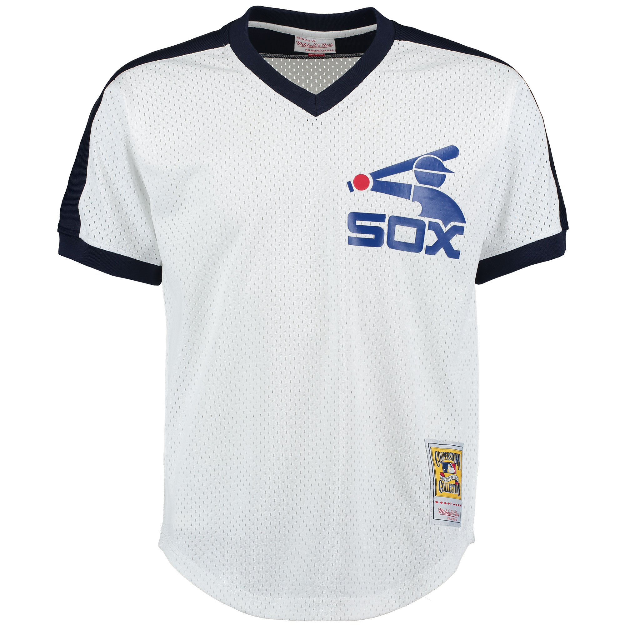 Carlton Fisk Chicago White Sox Mitchell & Ness Cooperstown Mesh Batting Practice Jersey – White