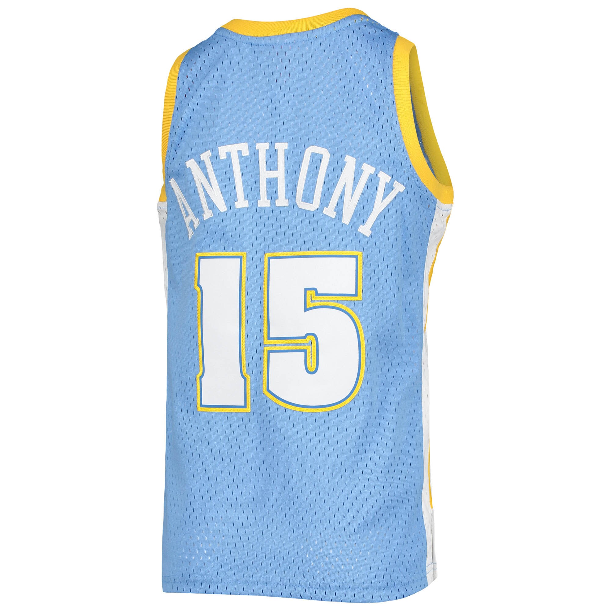 Carmelo Anthony Denver Nuggets Mitchell & Ness Youth 2003-04 Hardwood Classics Swingman Jersey – Powder Blue Clowdercats